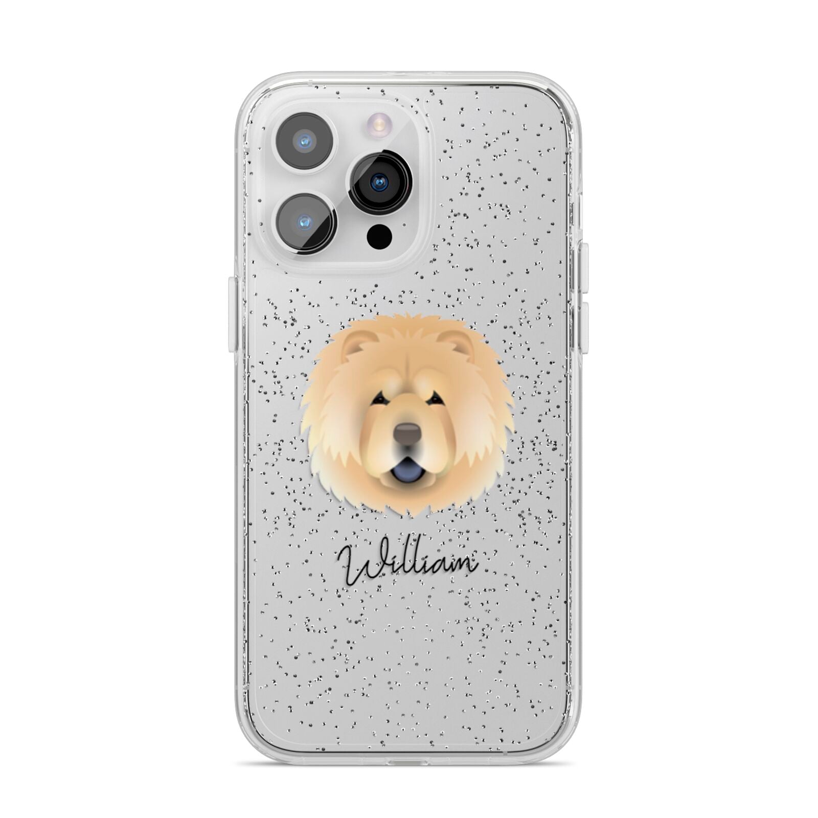 Chow Chow Personalised iPhone 14 Pro Max Glitter Tough Case Silver