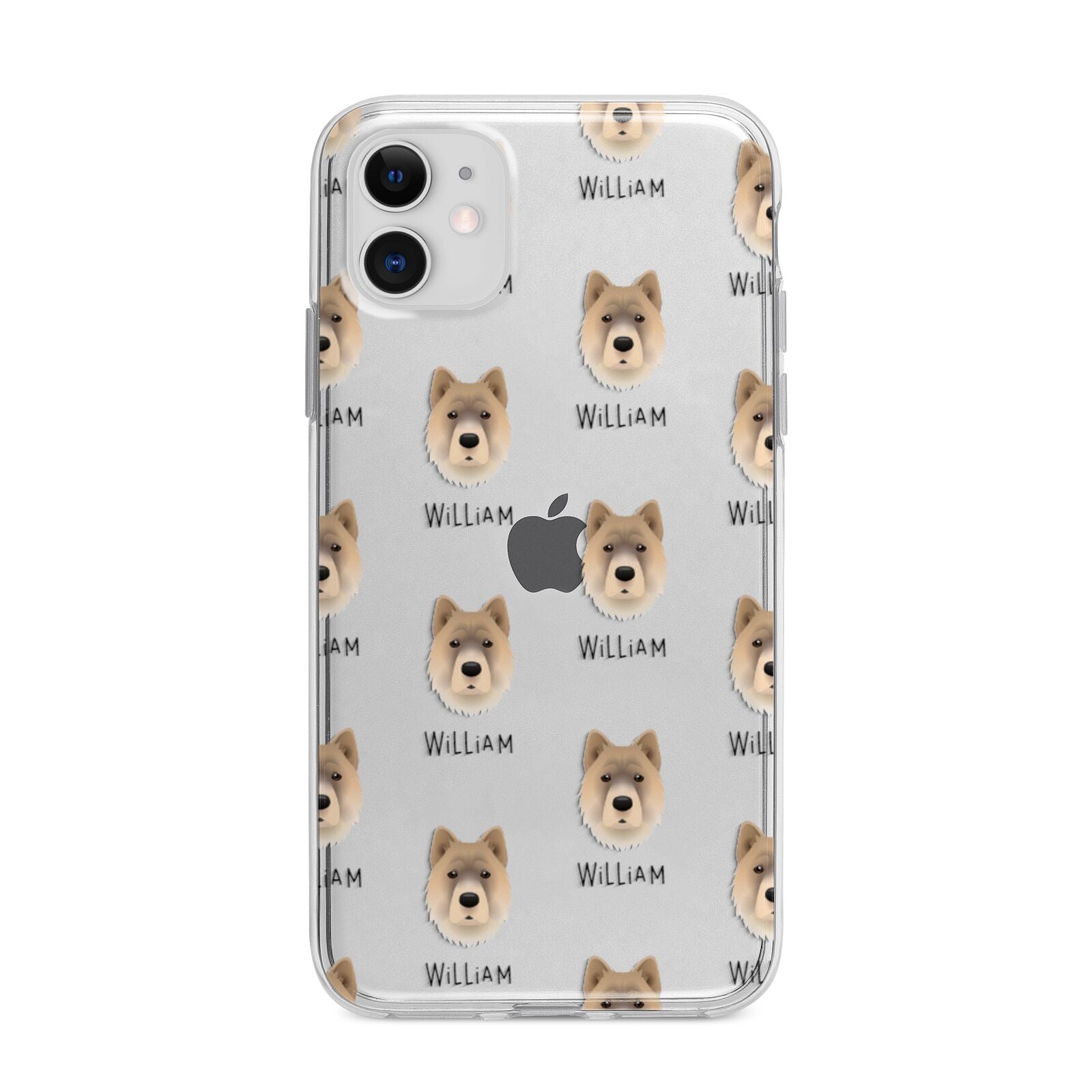 Chow Shepherd Icon with Name Apple iPhone 11 in White with Bumper Case