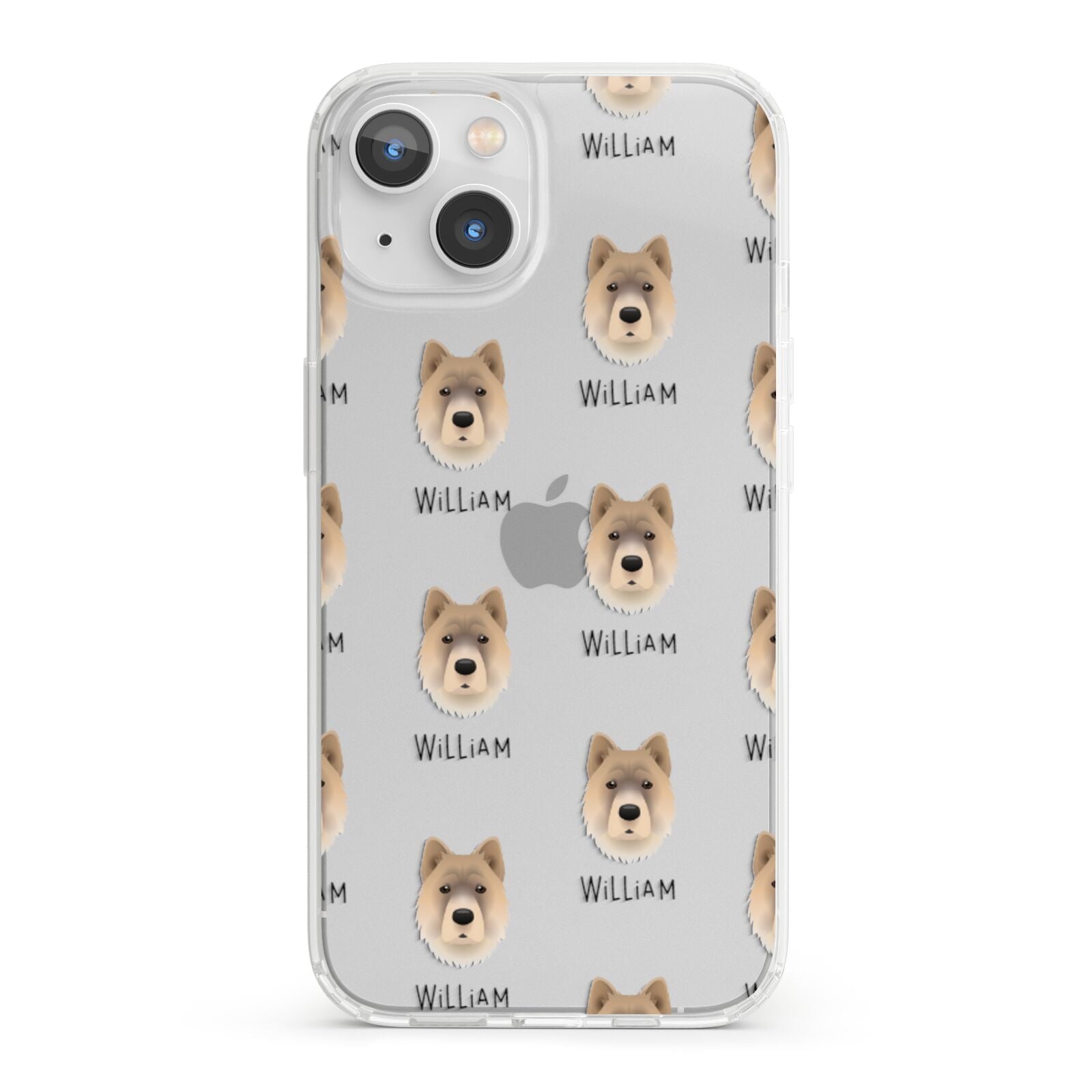 Chow Shepherd Icon with Name iPhone 13 Clear Bumper Case