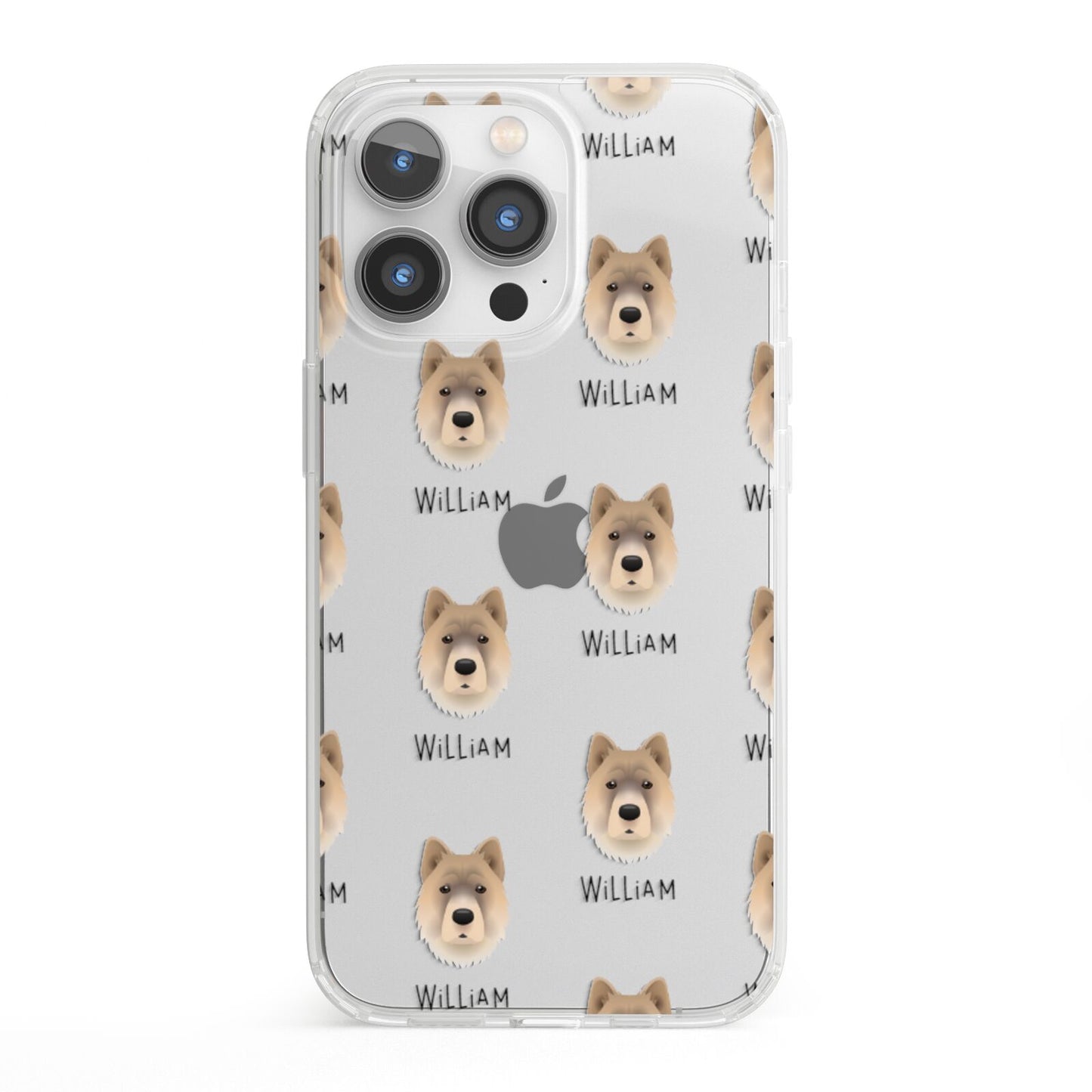 Chow Shepherd Icon with Name iPhone 13 Pro Clear Bumper Case