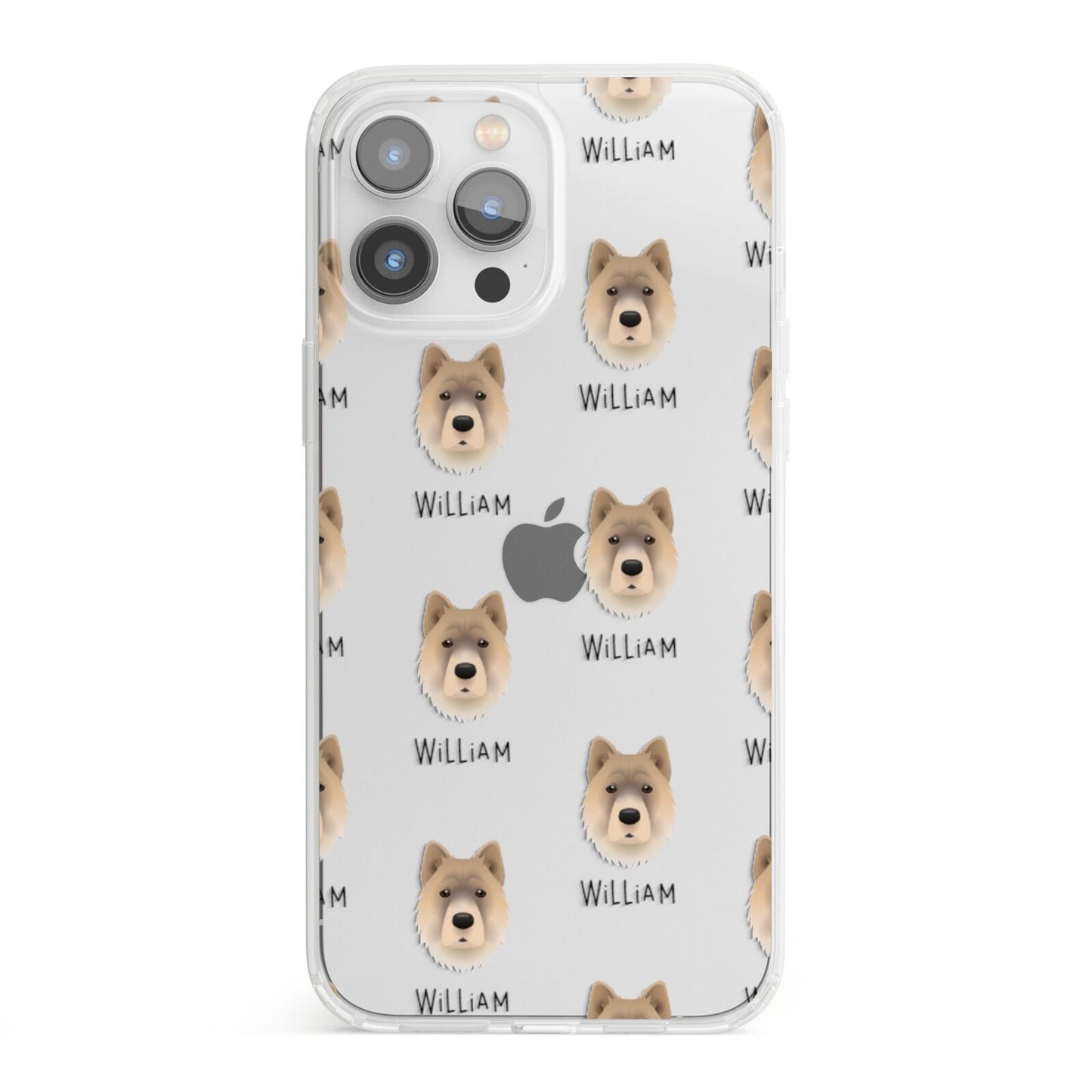 Chow Shepherd Icon with Name iPhone 13 Pro Max Clear Bumper Case