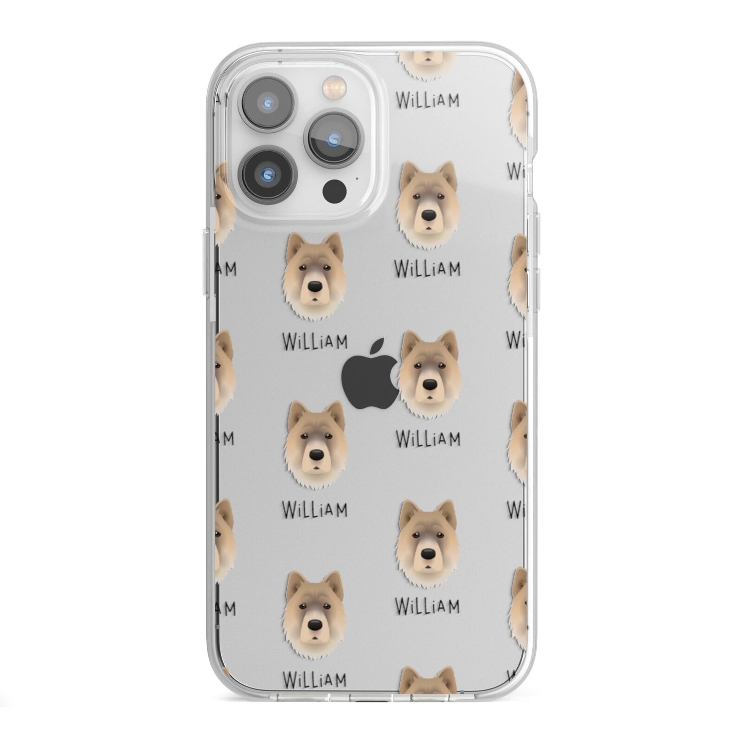 Chow Shepherd Icon with Name iPhone 13 Pro Max TPU Impact Case with White Edges