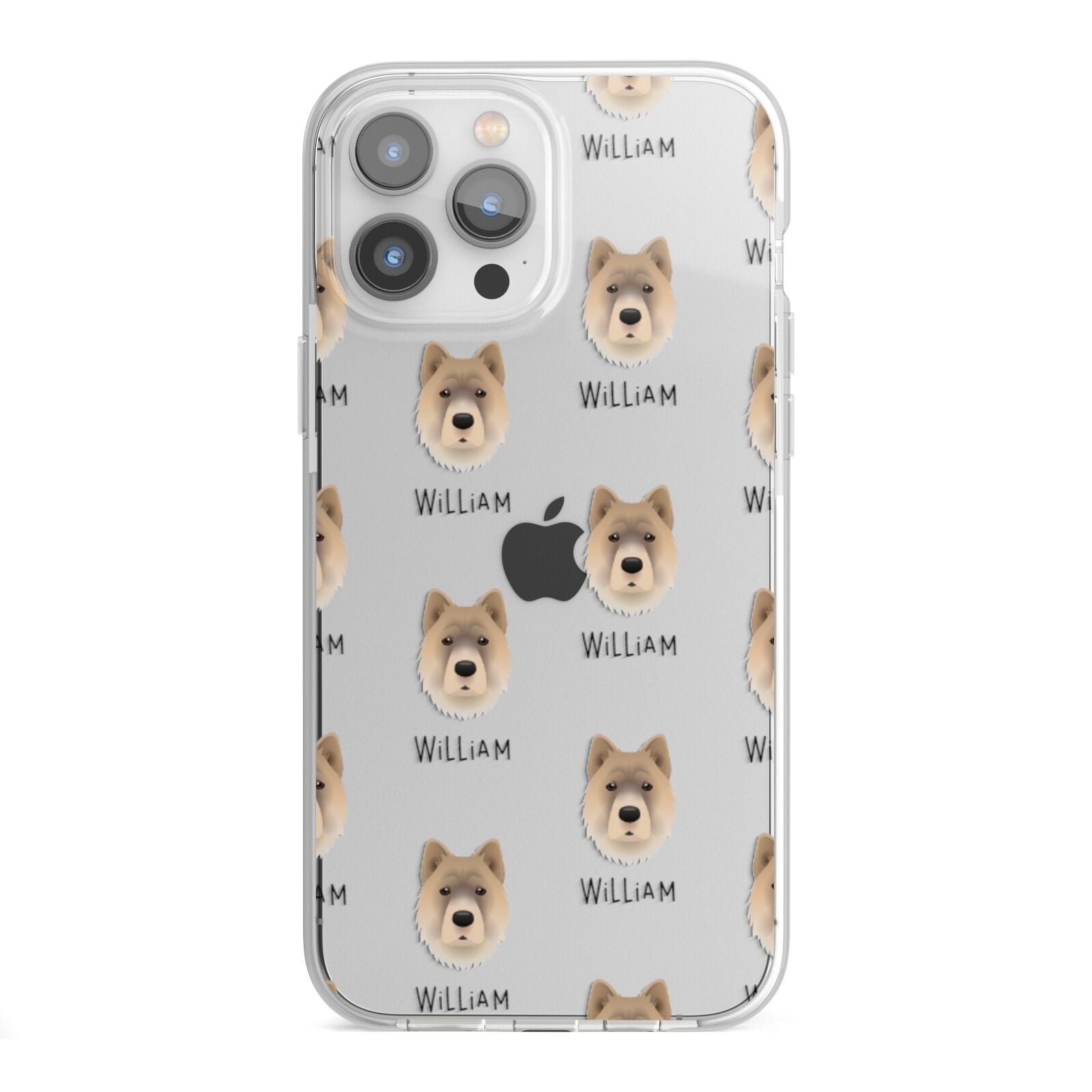 Chow Shepherd Icon with Name iPhone 13 Pro Max TPU Impact Case with White Edges