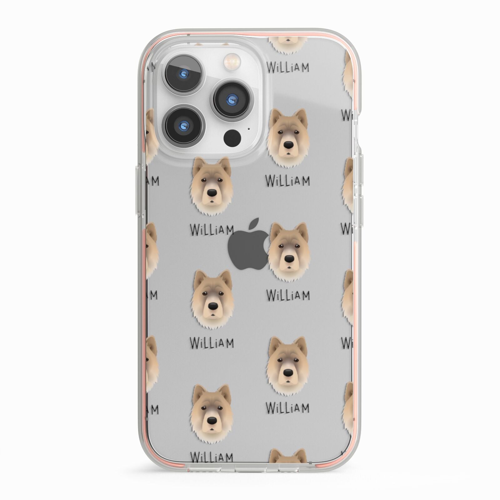 Chow Shepherd Icon with Name iPhone 13 Pro TPU Impact Case with Pink Edges