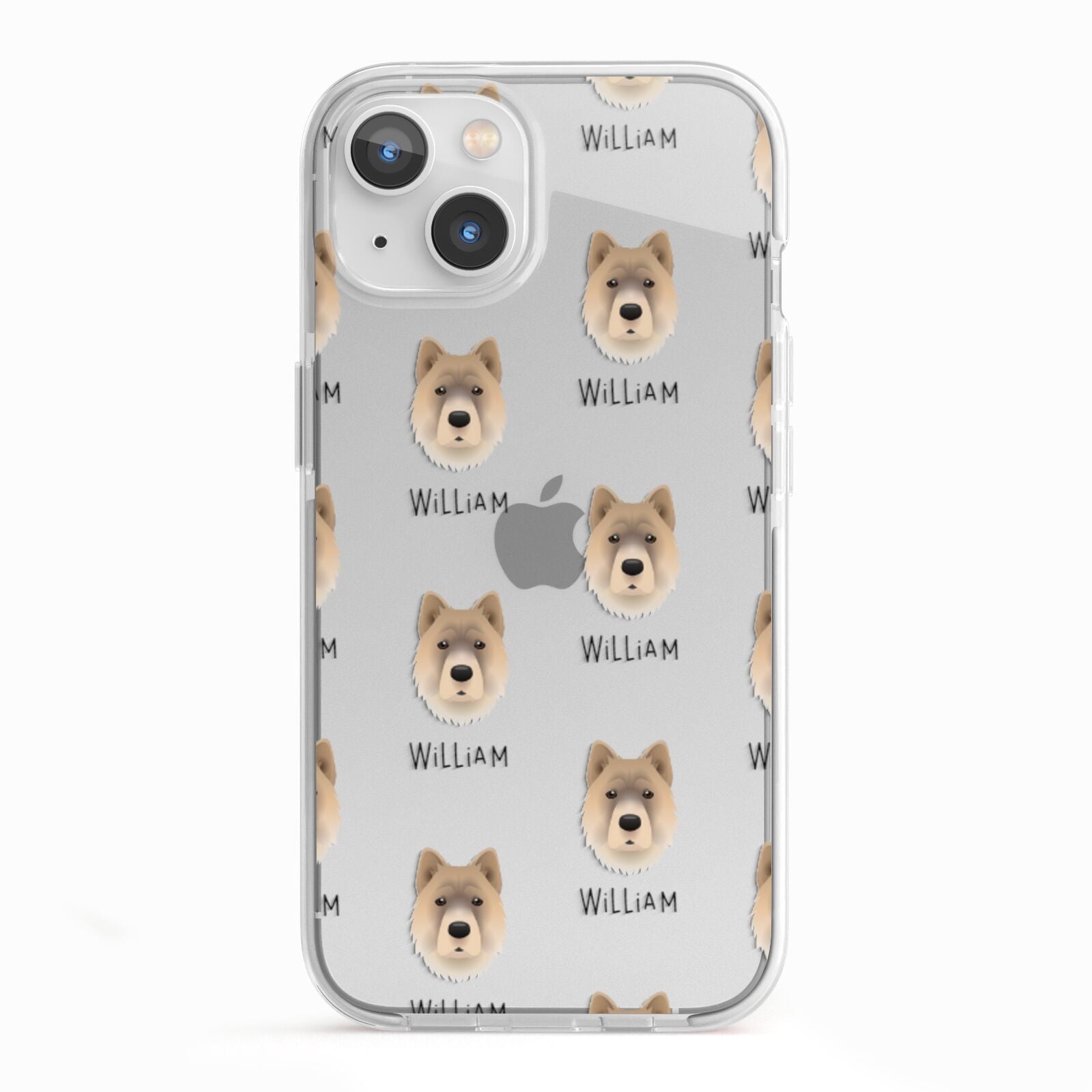 Chow Shepherd Icon with Name iPhone 13 TPU Impact Case with White Edges