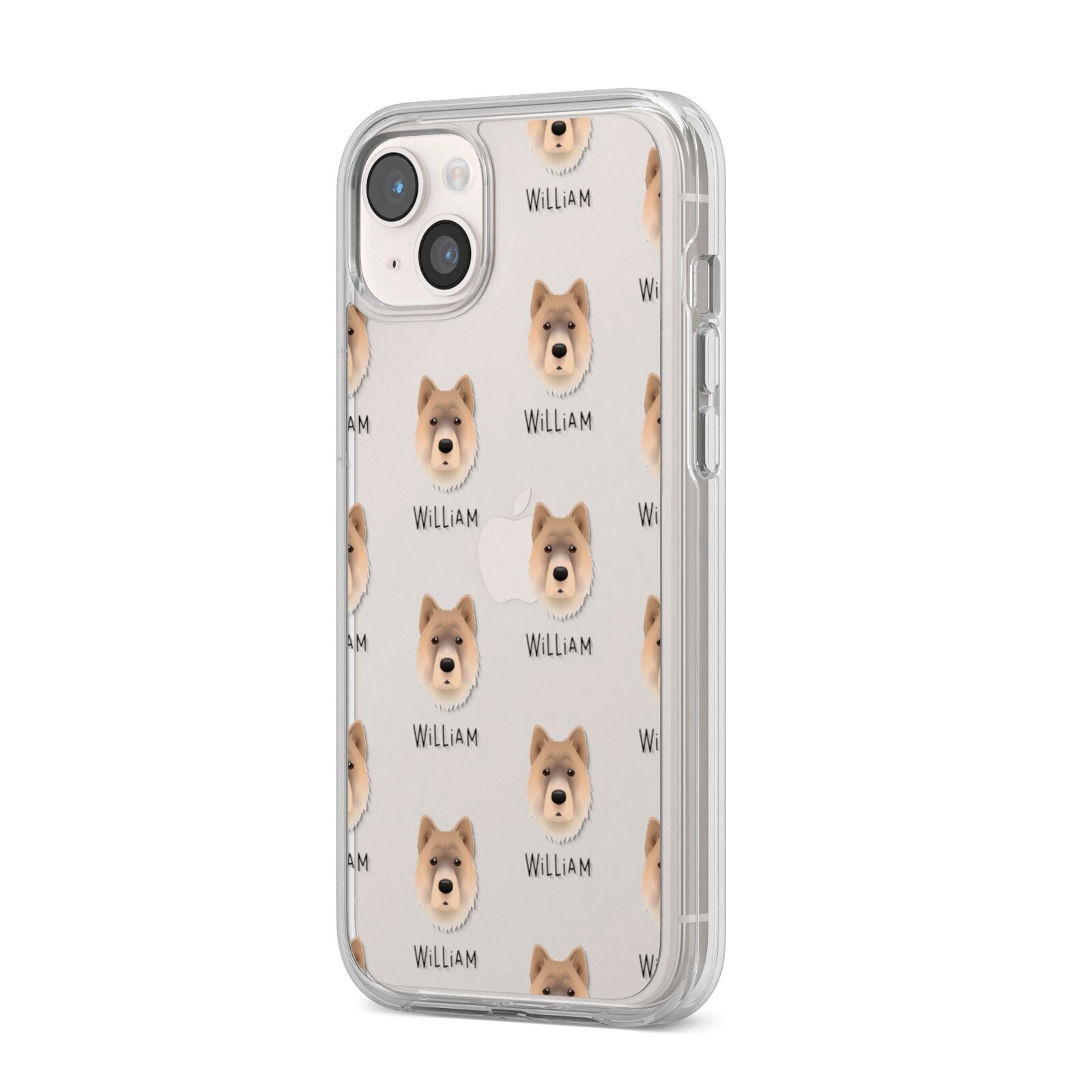 Chow Shepherd Icon with Name iPhone 14 Plus Clear Tough Case Starlight Angled Image