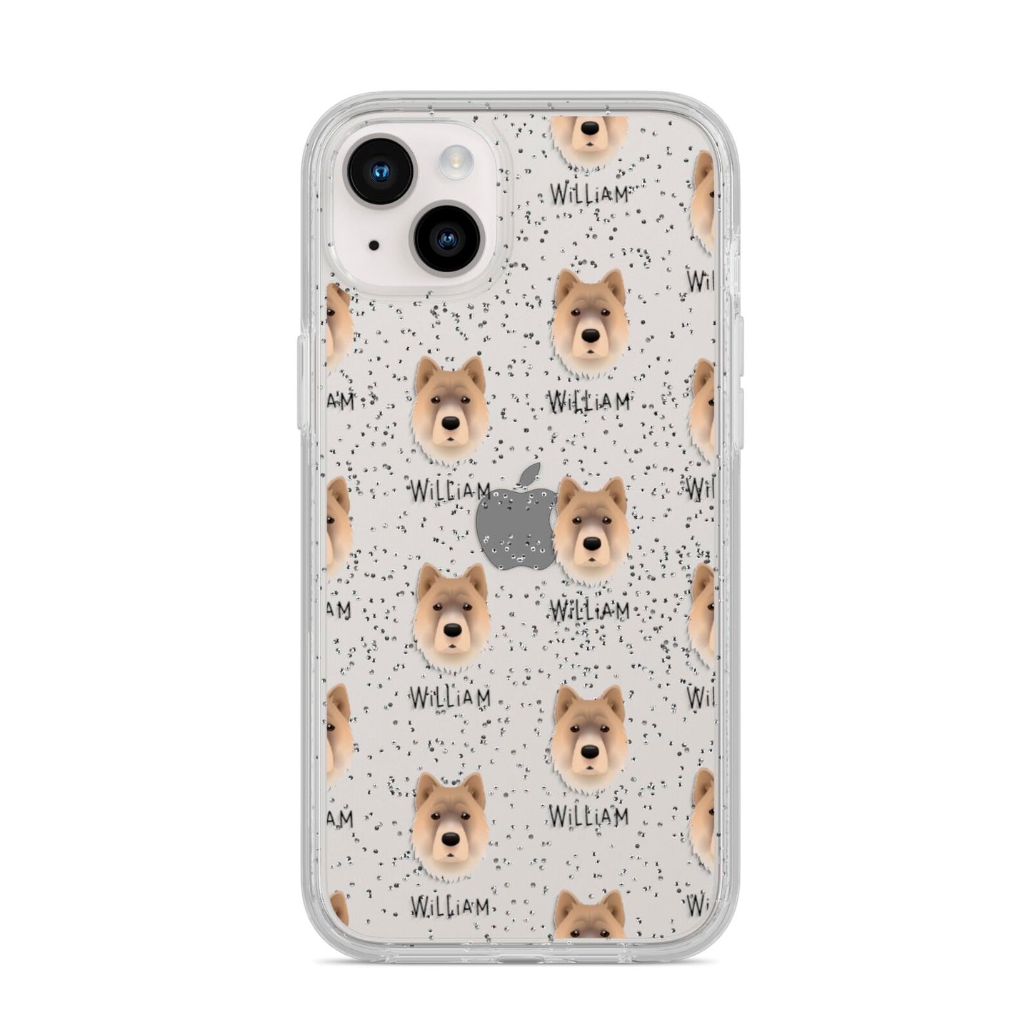 Chow Shepherd Icon with Name iPhone 14 Plus Glitter Tough Case Starlight