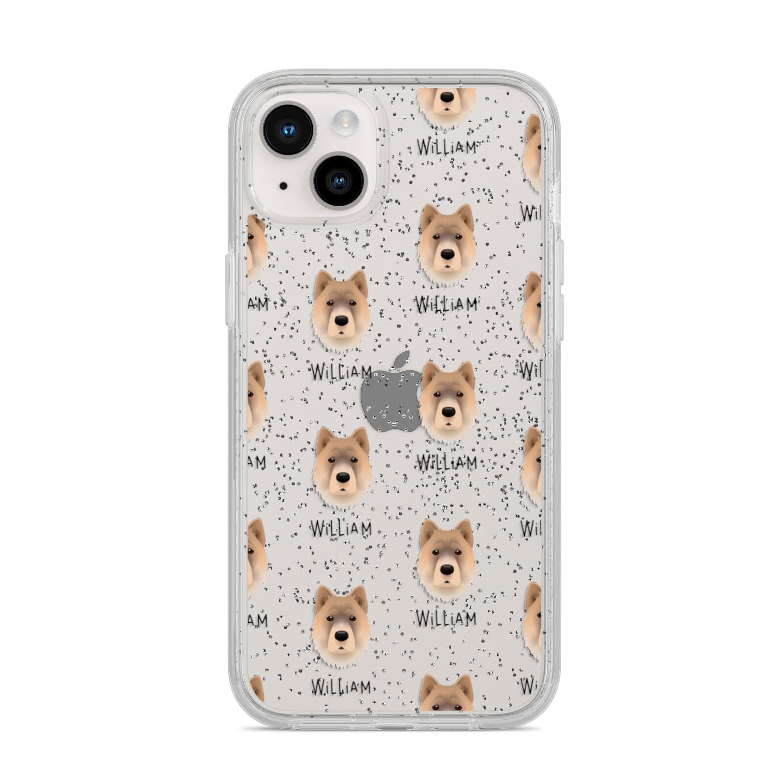 Chow Shepherd Icon with Name iPhone 14 Plus Glitter Tough Case Starlight