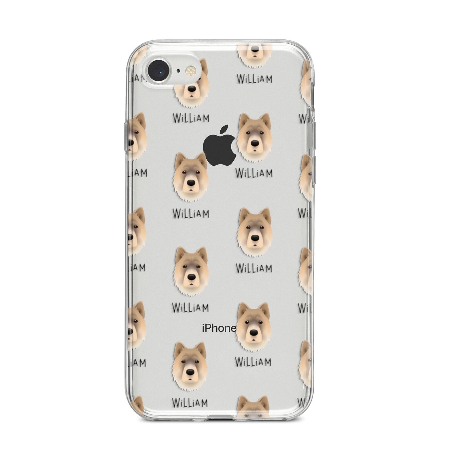 Chow Shepherd Icon with Name iPhone 8 Bumper Case on Silver iPhone