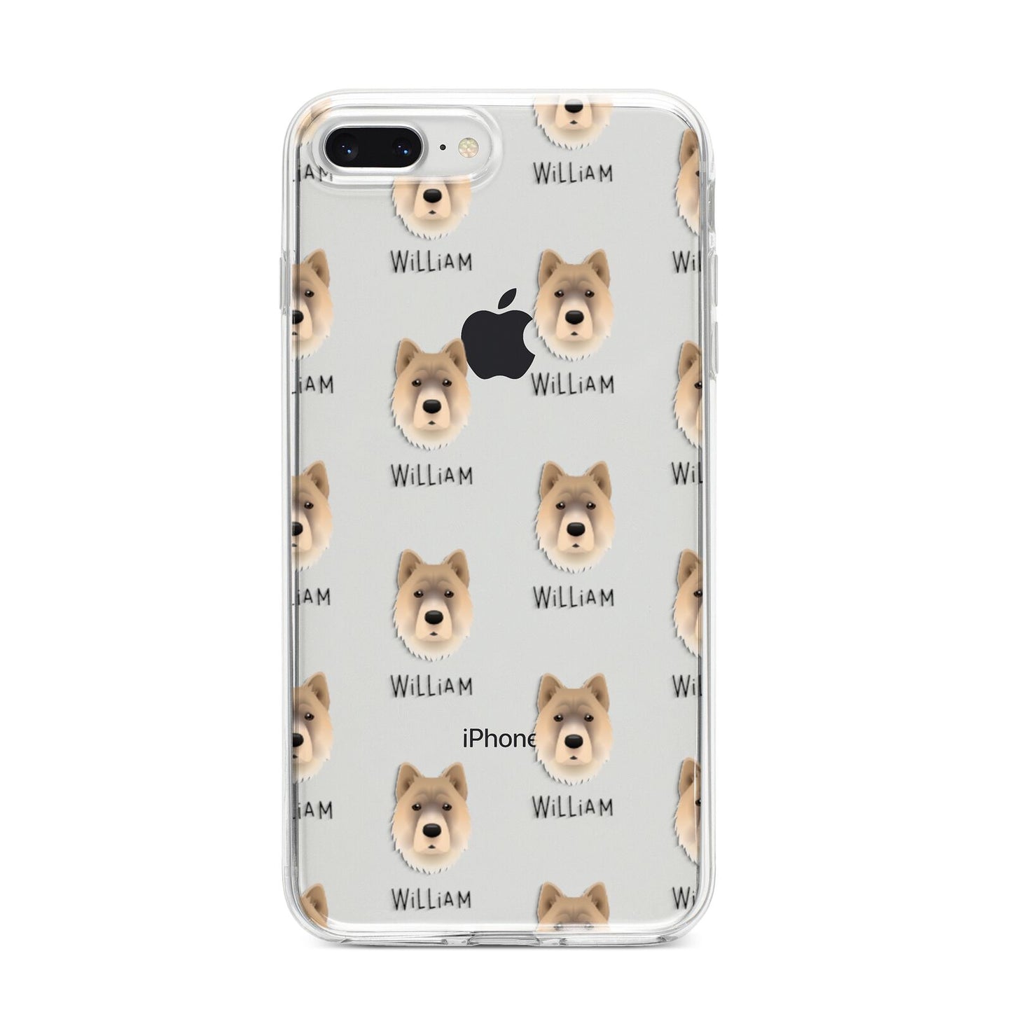 Chow Shepherd Icon with Name iPhone 8 Plus Bumper Case on Silver iPhone