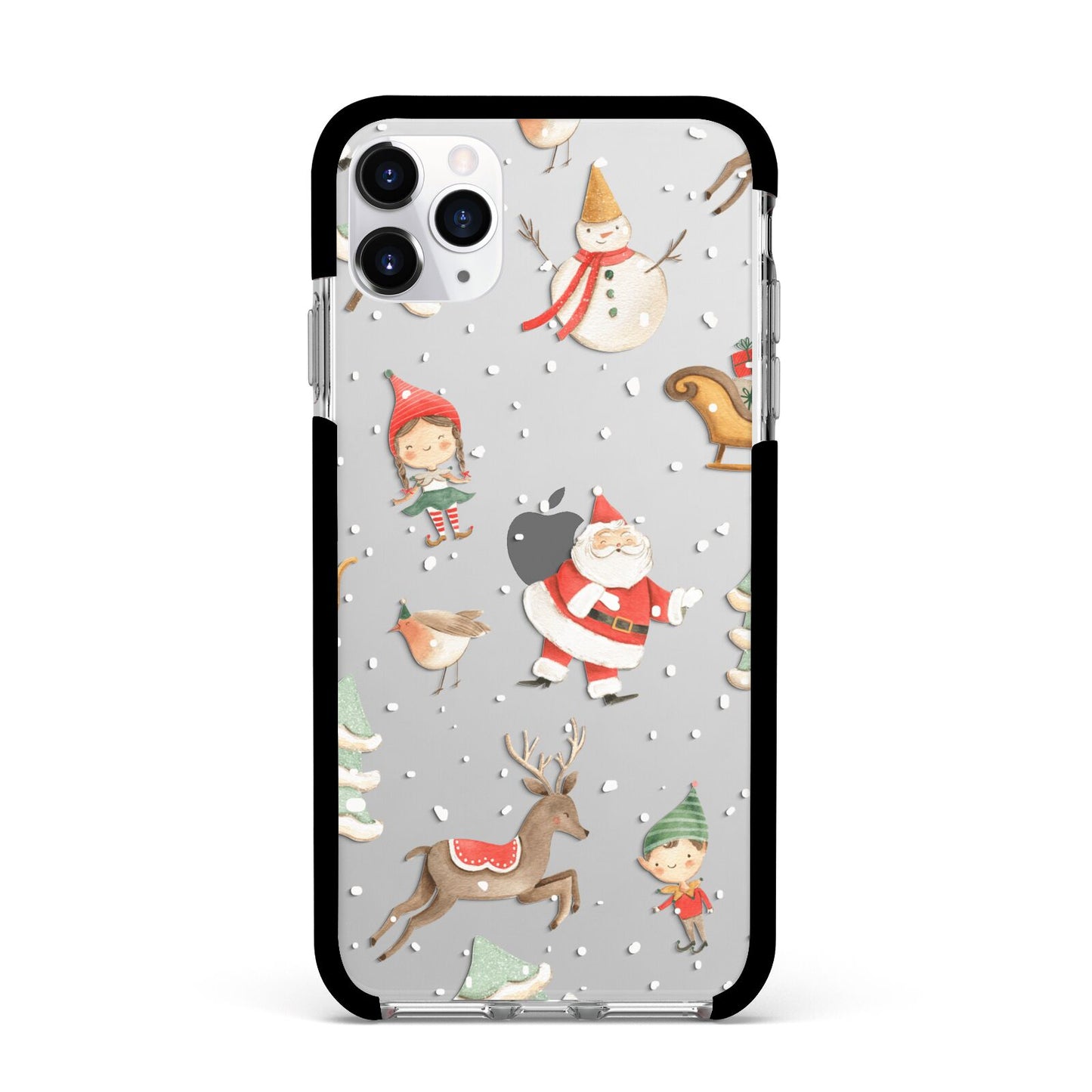 Christmas Apple iPhone 11 Pro Max in Silver with Black Impact Case