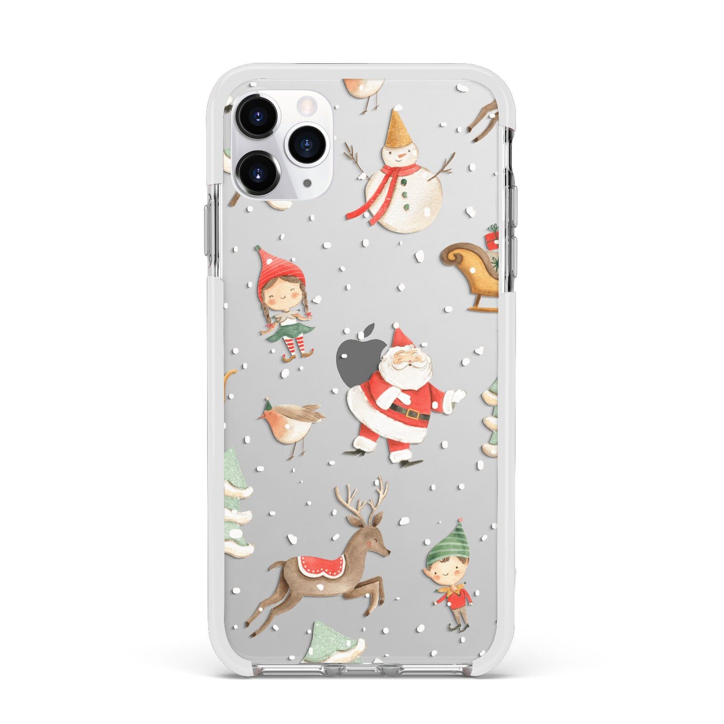 Christmas Apple iPhone 11 Pro Max in Silver with White Impact Case