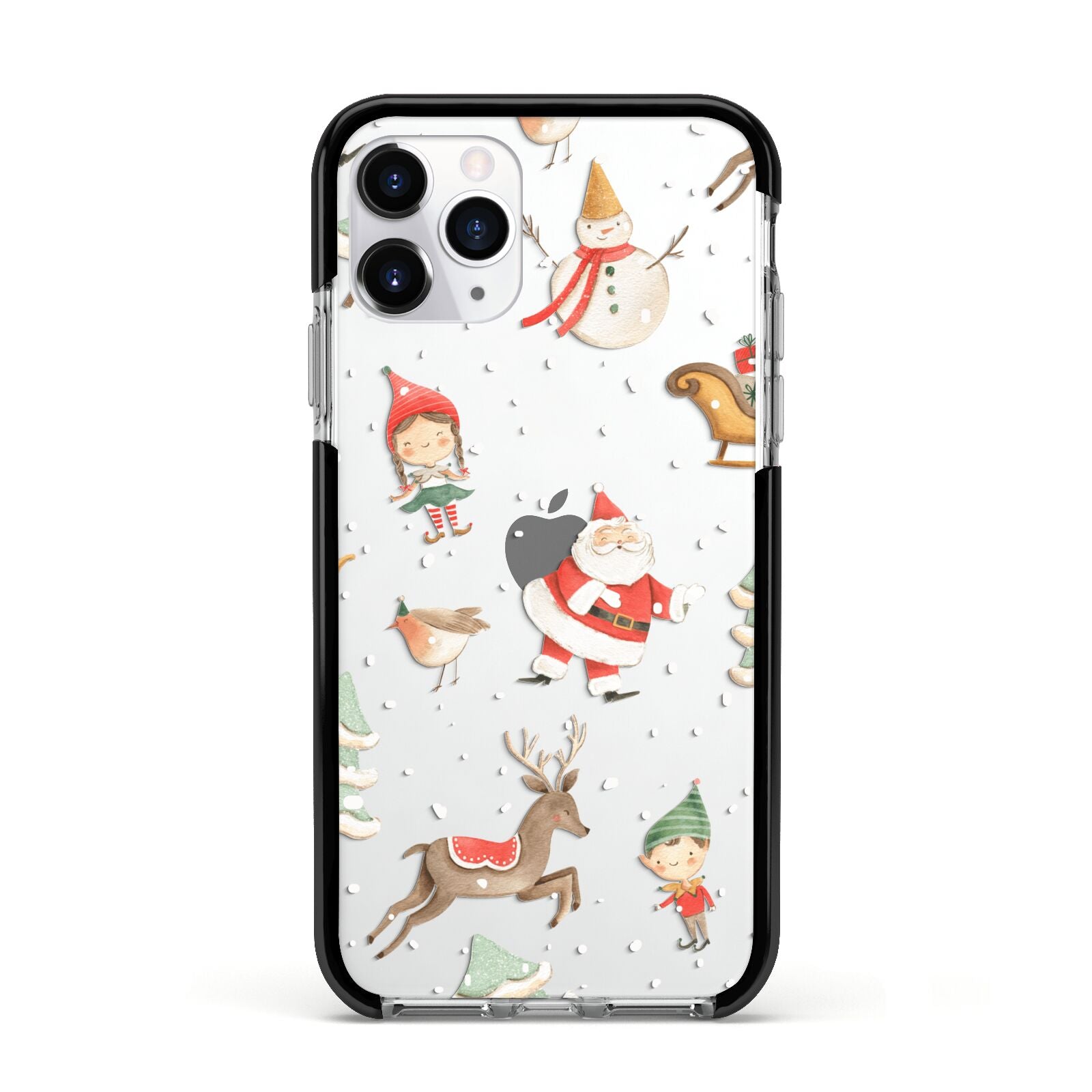 Christmas Apple iPhone 11 Pro in Silver with Black Impact Case