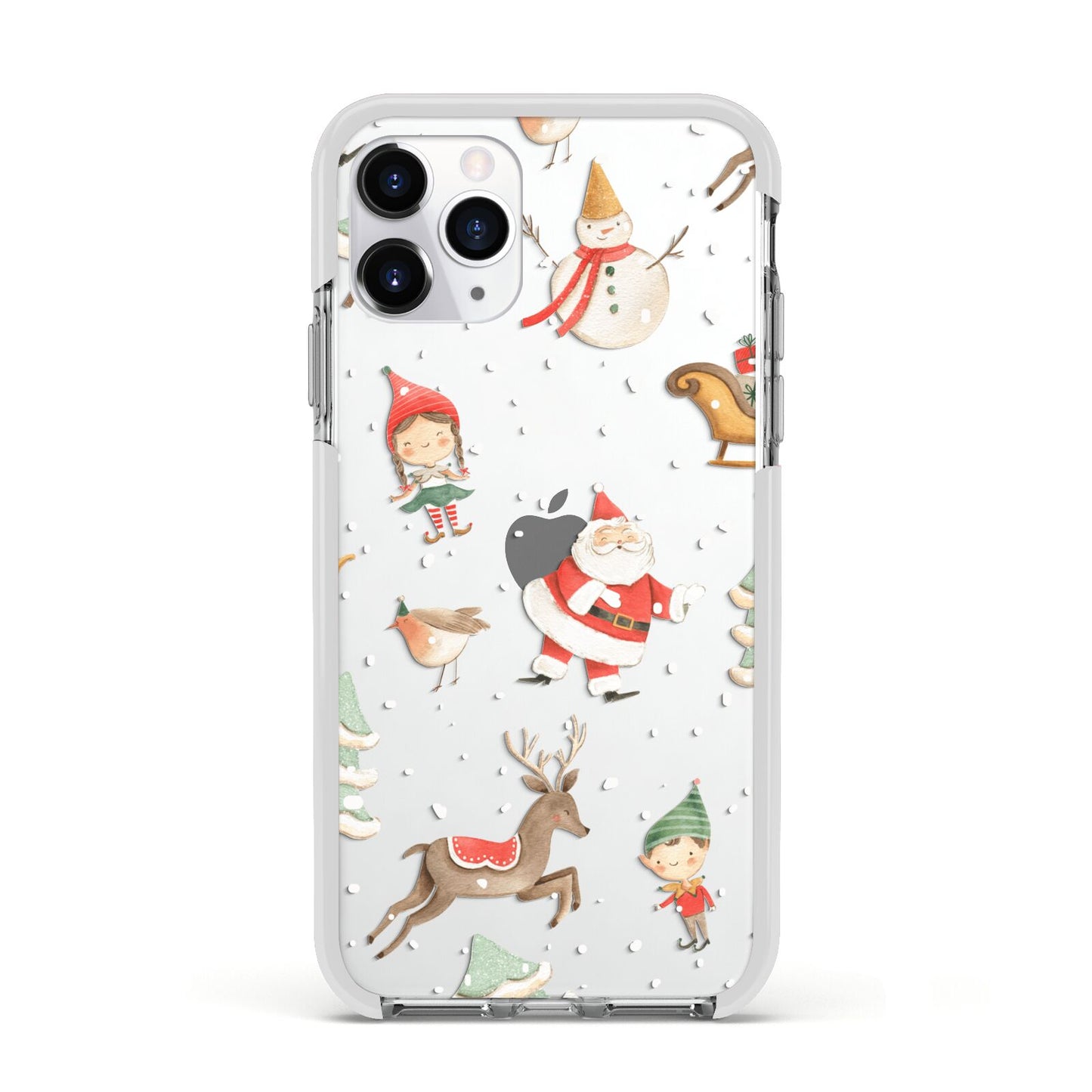 Christmas Apple iPhone 11 Pro in Silver with White Impact Case