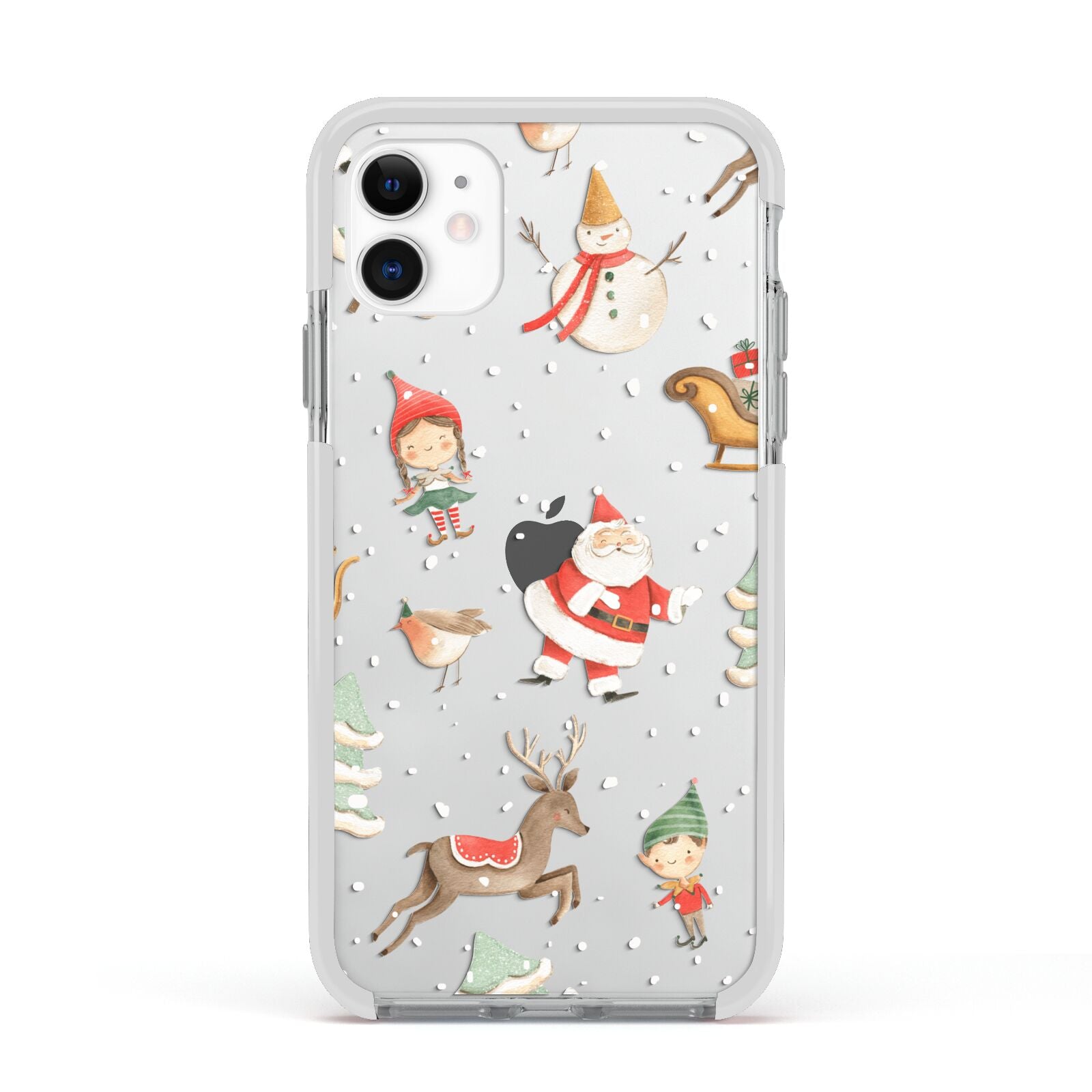 Christmas Apple iPhone 11 in White with White Impact Case