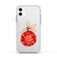 Christmas Bauble Personalised Apple iPhone 11 in White with White Impact Case