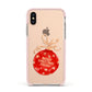 Christmas Bauble Personalised Apple iPhone Xs Impact Case Pink Edge on Gold Phone