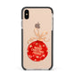 Christmas Bauble Personalised Apple iPhone Xs Max Impact Case Black Edge on Gold Phone