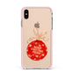 Christmas Bauble Personalised Apple iPhone Xs Max Impact Case Pink Edge on Gold Phone