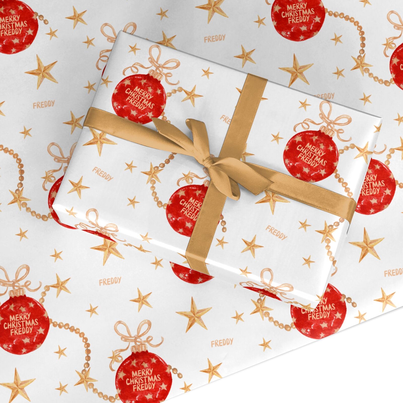 Christmas Bauble Personalised Custom Wrapping Paper