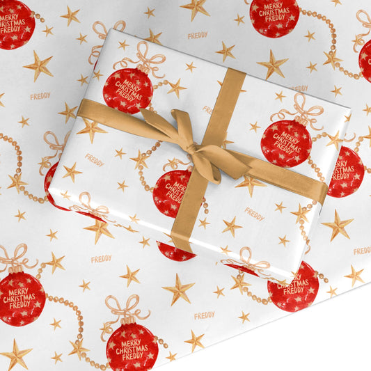 Christmas Bauble Personalised Custom Wrapping Paper