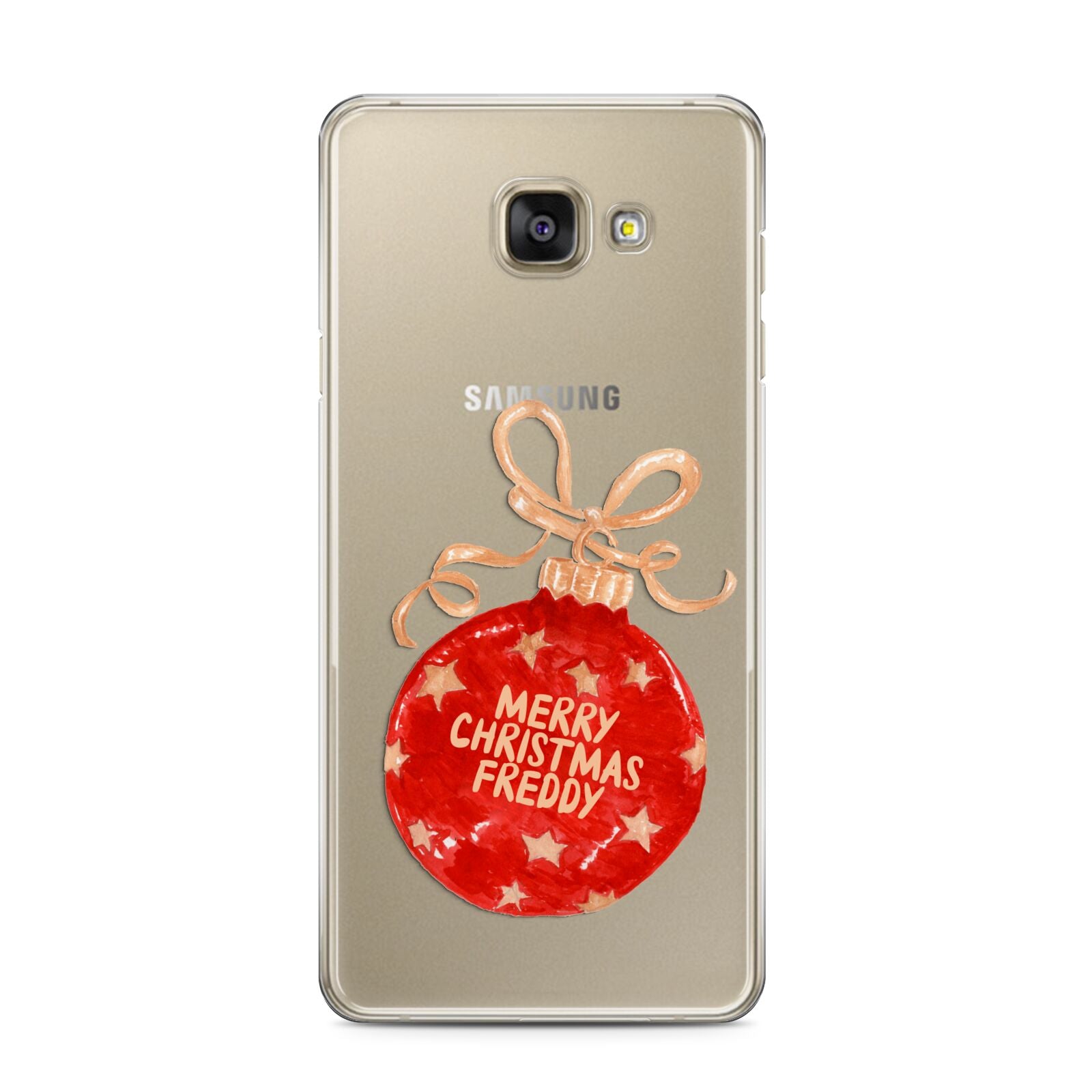 Christmas Bauble Personalised Samsung Galaxy A3 2016 Case on gold phone