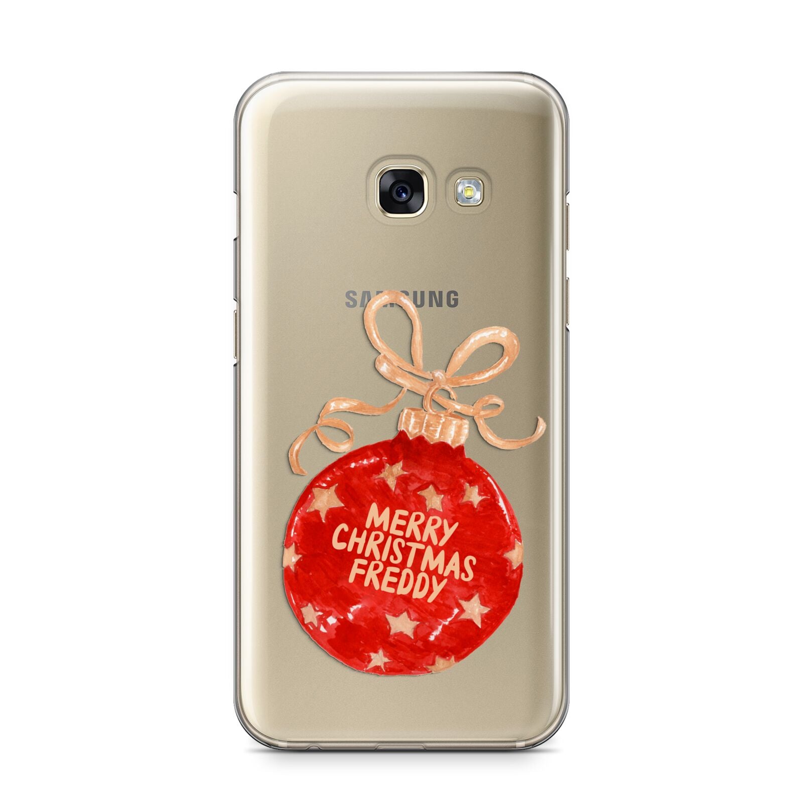 Christmas Bauble Personalised Samsung Galaxy A3 2017 Case on gold phone