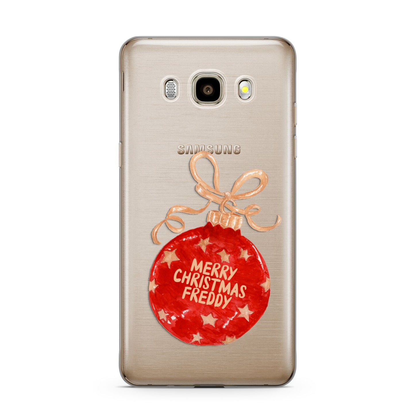 Christmas Bauble Personalised Samsung Galaxy J7 2016 Case on gold phone