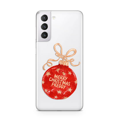 Christmas Bauble Personalised Samsung S21 Case