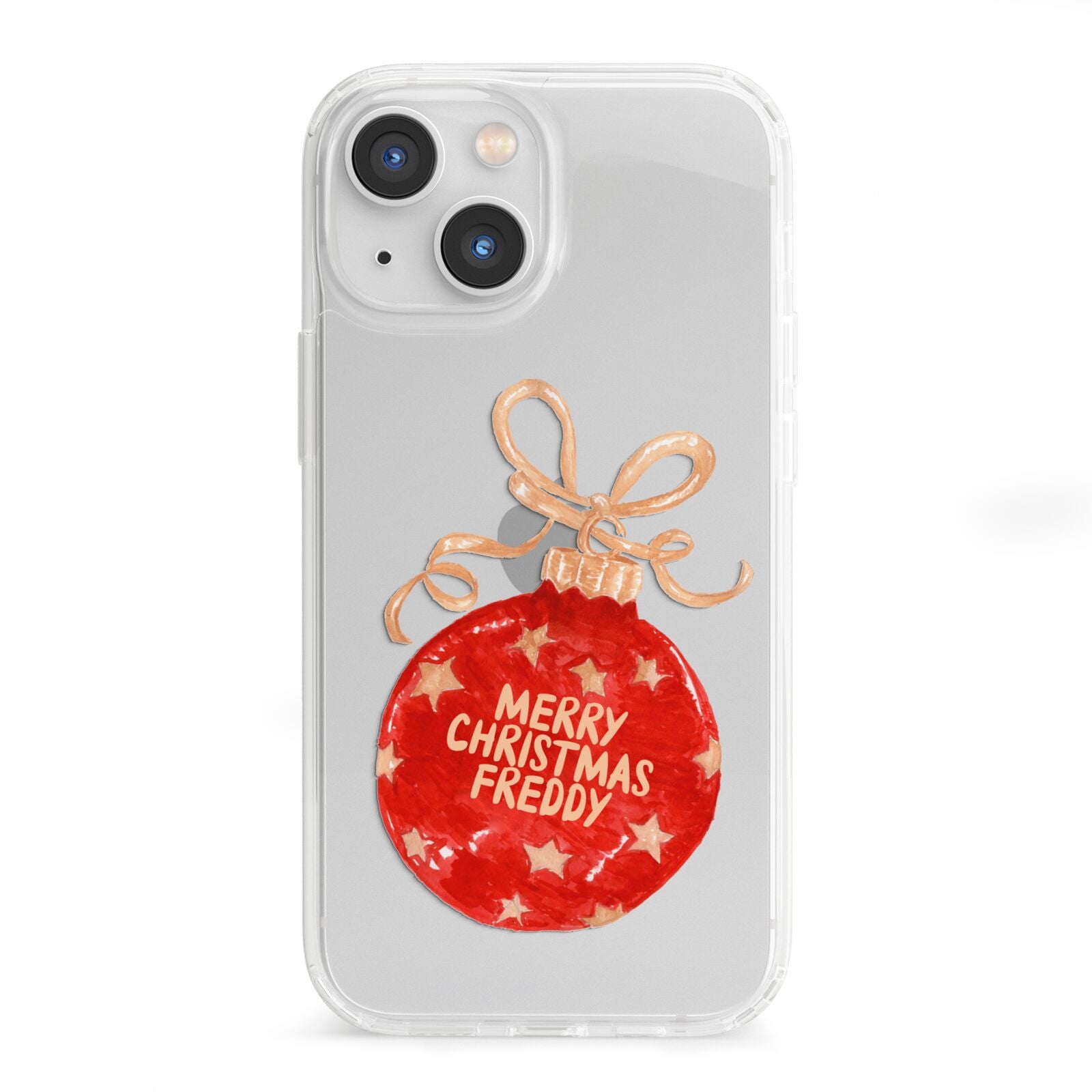 Christmas Bauble Personalised iPhone 13 Mini Clear Bumper Case