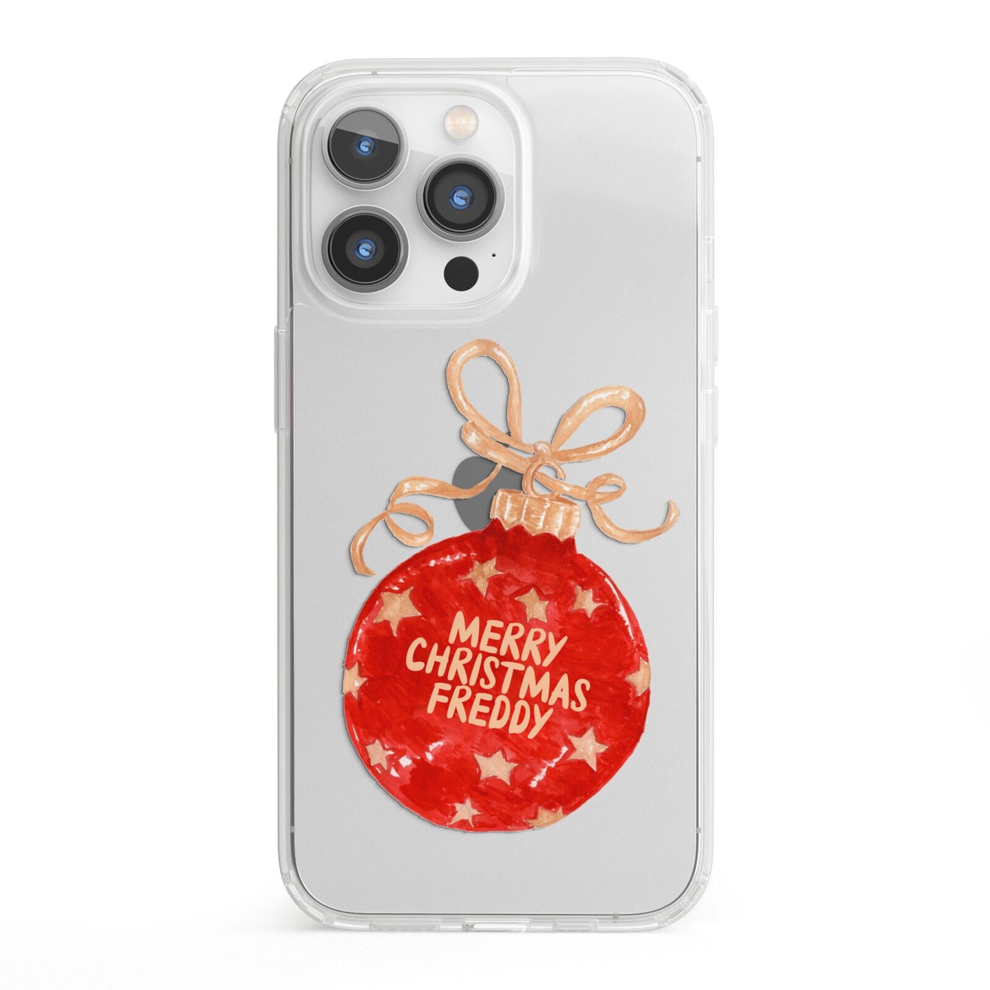 Christmas Bauble Personalised iPhone 13 Pro Clear Bumper Case