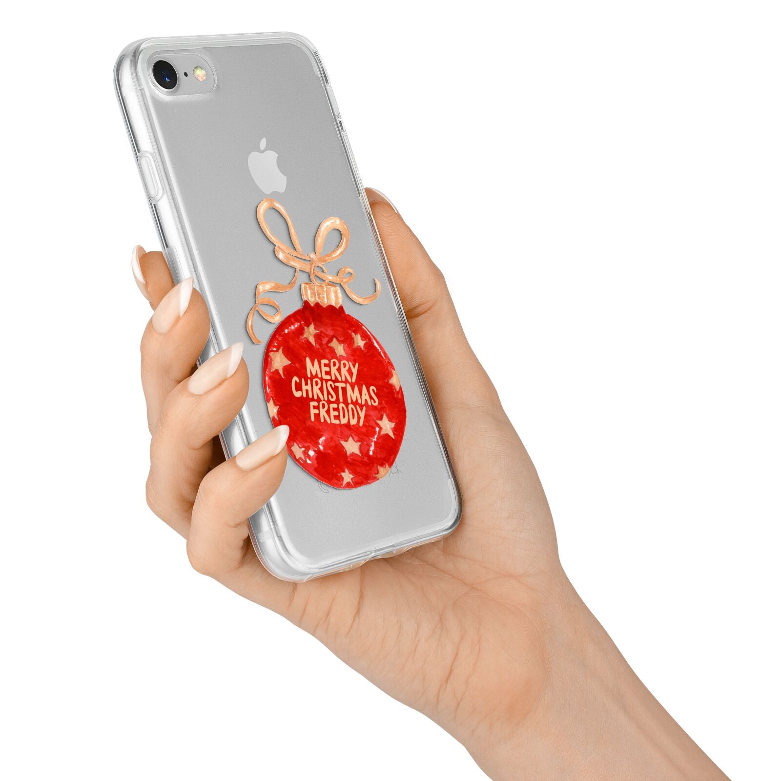 Christmas Bauble Personalised iPhone 7 Bumper Case on Silver iPhone Alternative Image