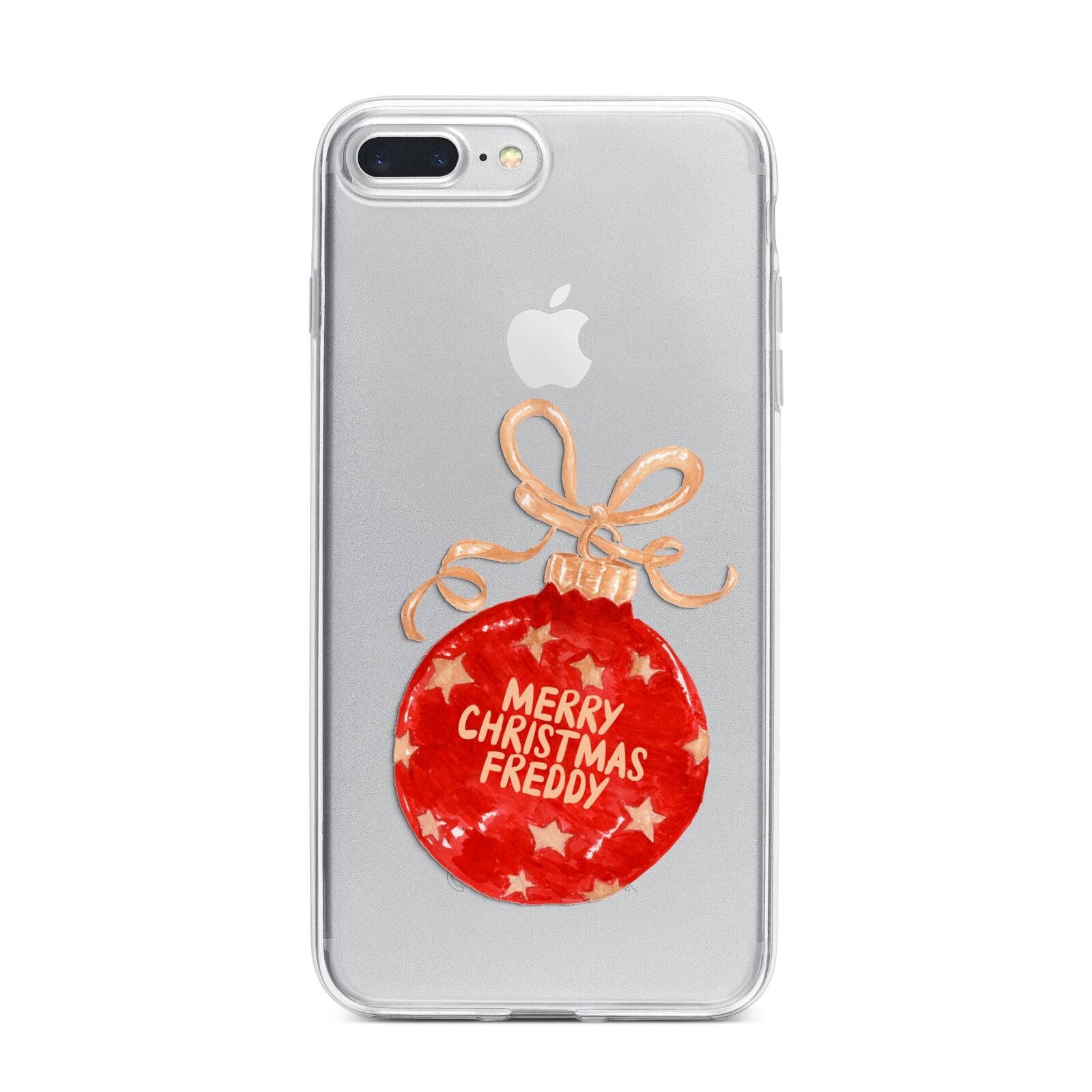 Christmas Bauble Personalised iPhone 7 Plus Bumper Case on Silver iPhone