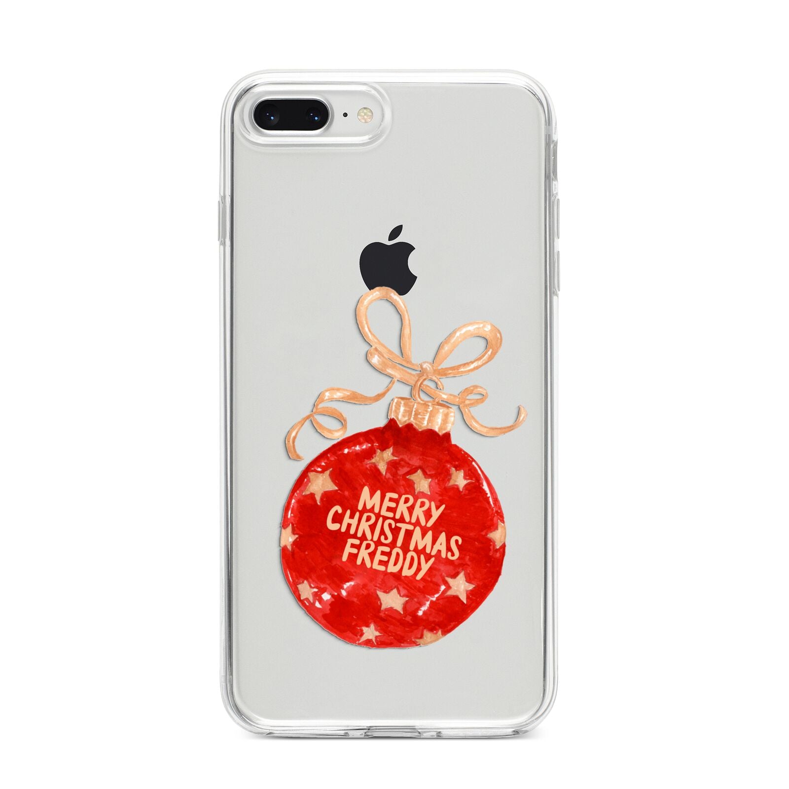 Christmas Bauble Personalised iPhone 8 Plus Bumper Case on Silver iPhone