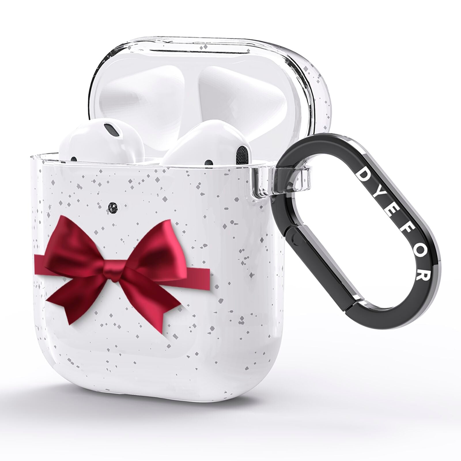 Christmas Bow AirPods Glitter Case Side Image