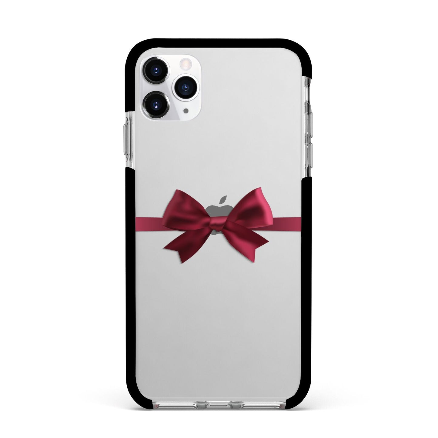 Christmas Bow Apple iPhone 11 Pro Max in Silver with Black Impact Case