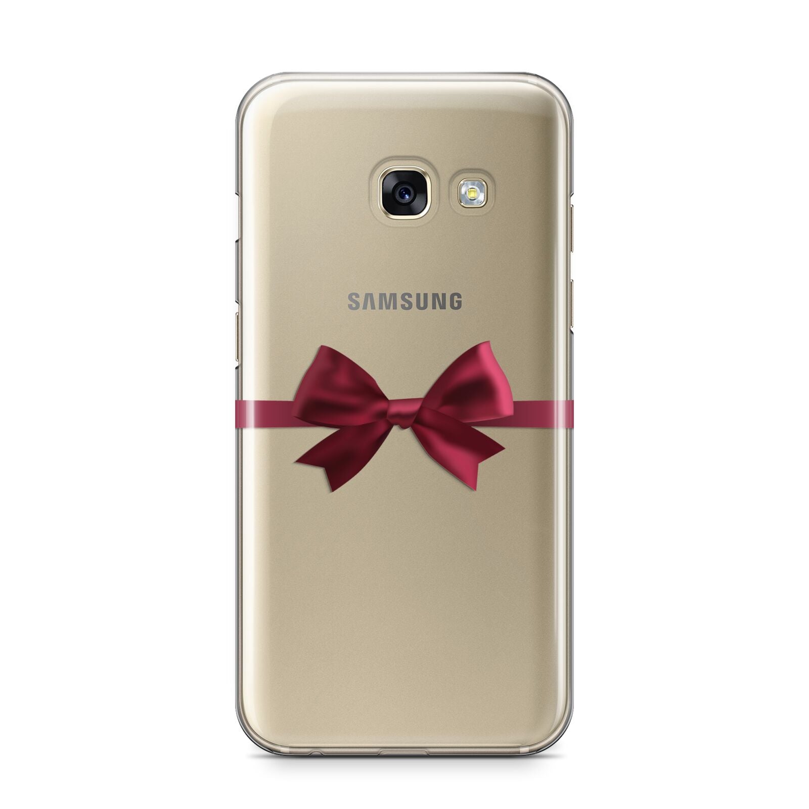 Christmas Bow Samsung Galaxy A3 2017 Case on gold phone