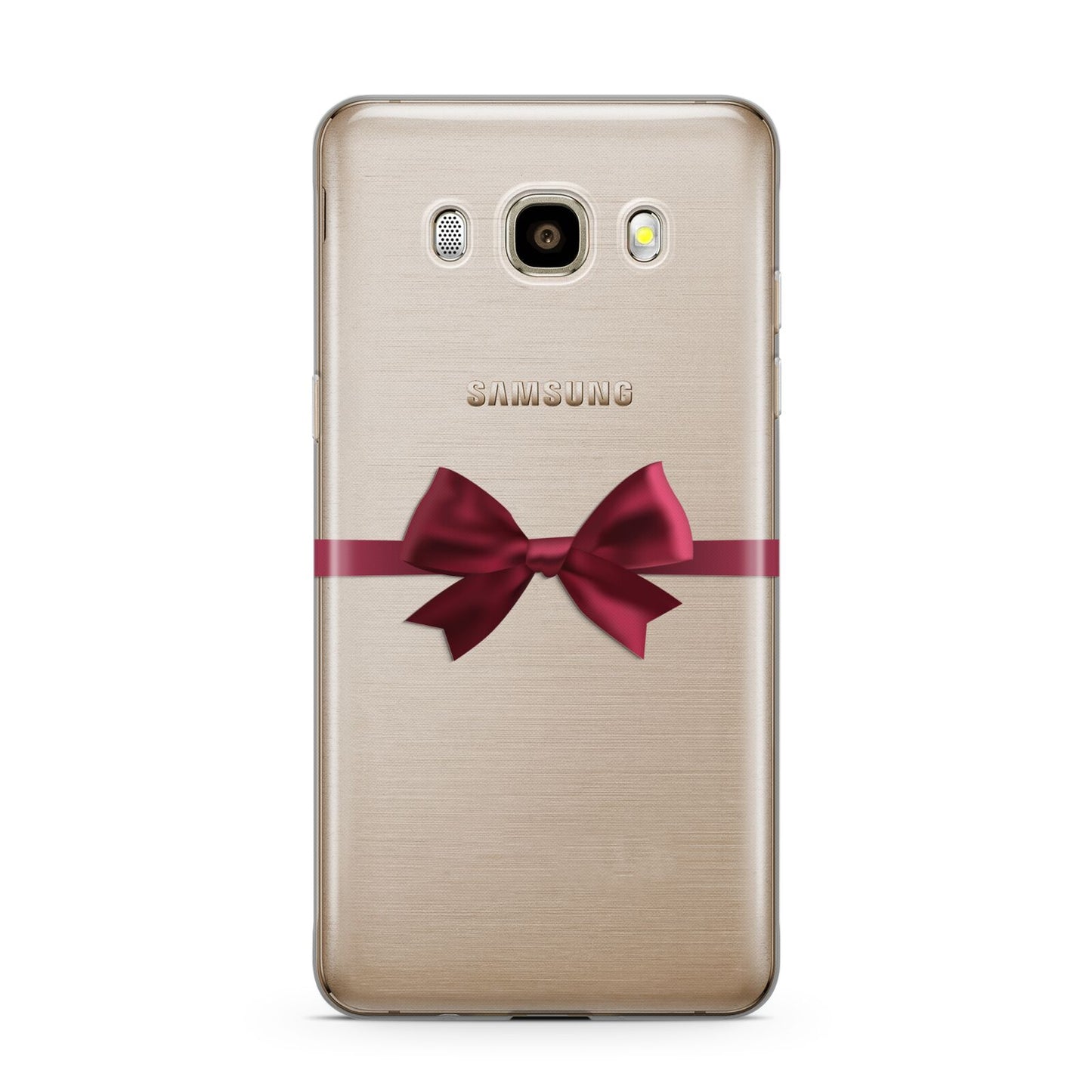 Christmas Bow Samsung Galaxy J7 2016 Case on gold phone