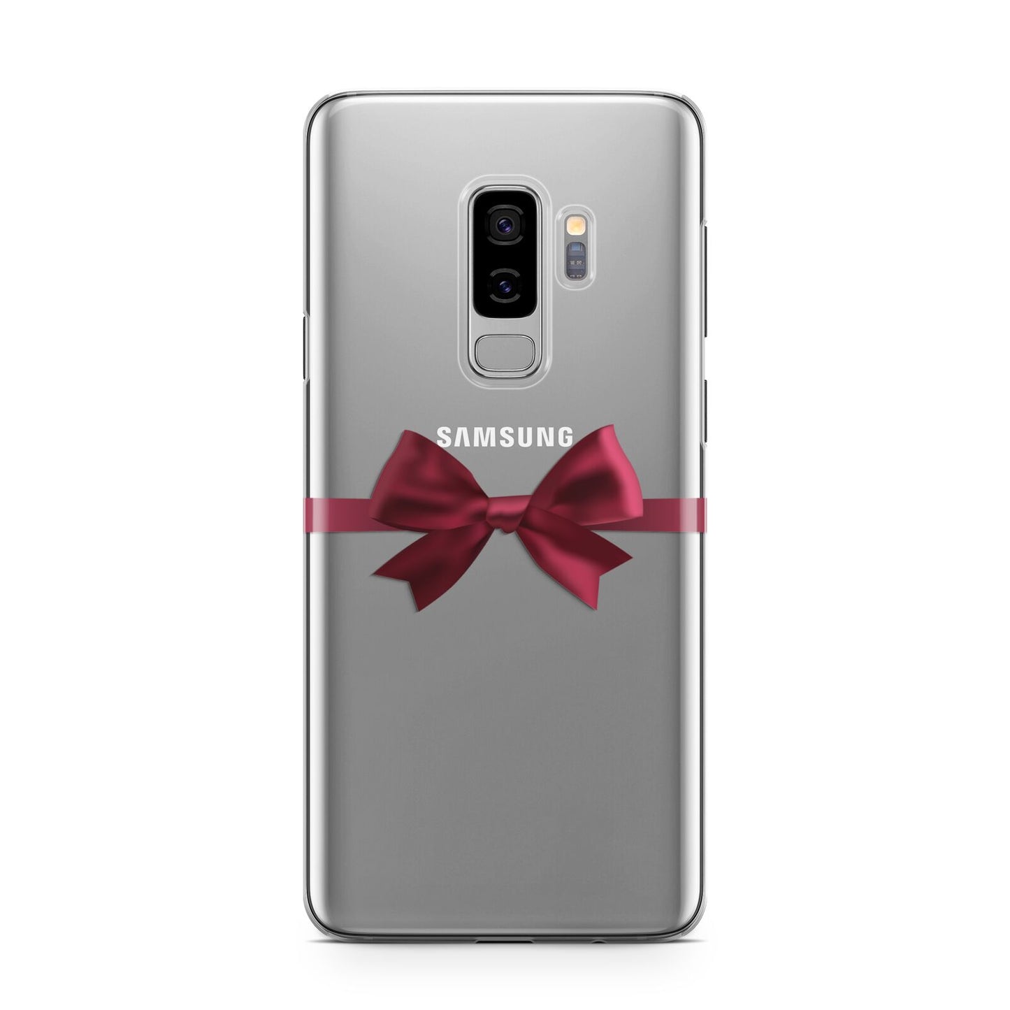 Christmas Bow Samsung Galaxy S9 Plus Case on Silver phone