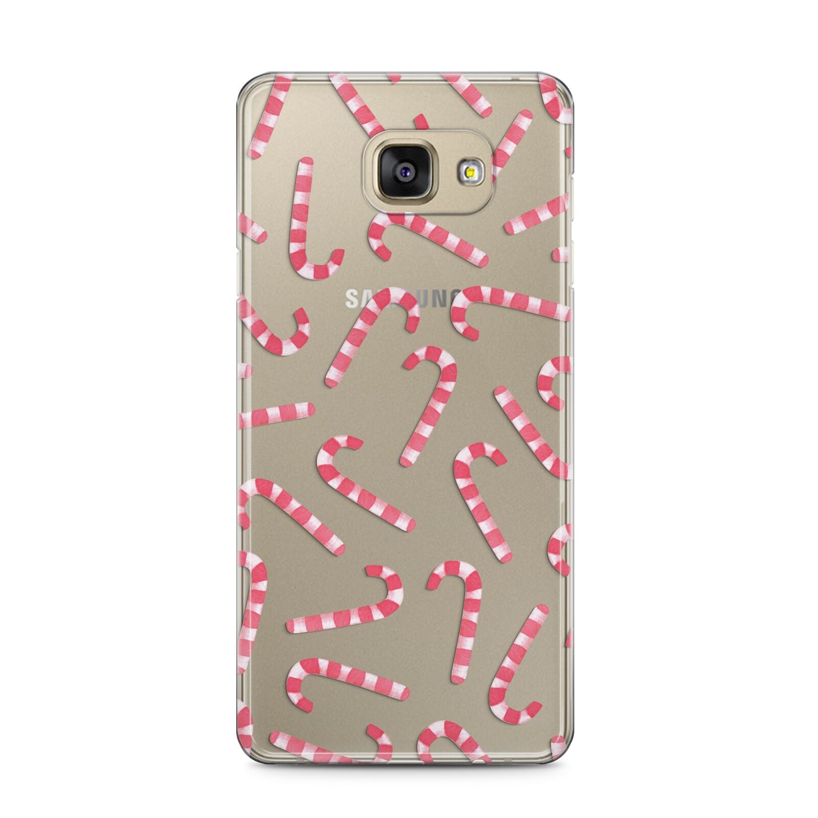 Christmas Candy Cane Samsung Galaxy A5 2016 Case on gold phone