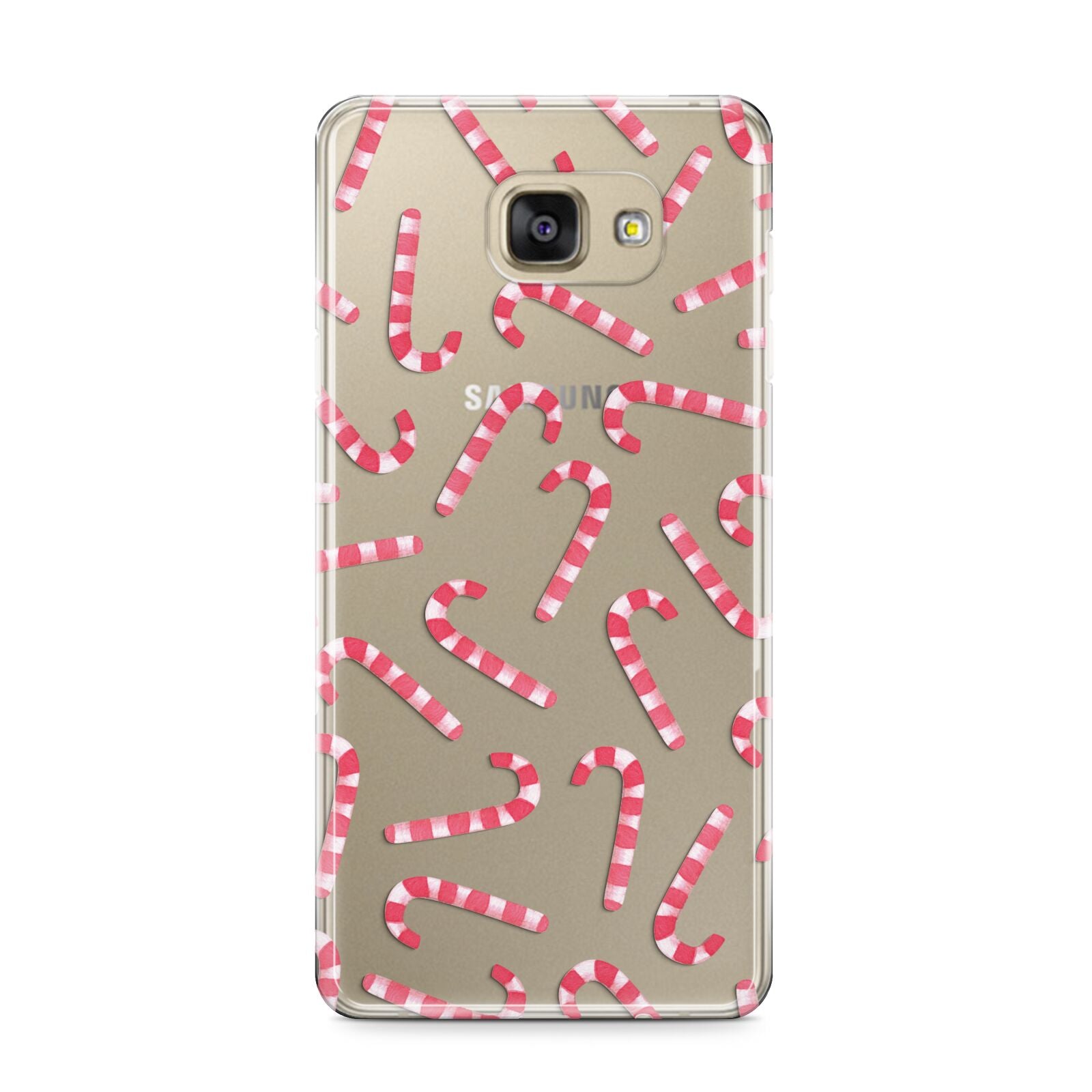 Christmas Candy Cane Samsung Galaxy A9 2016 Case on gold phone