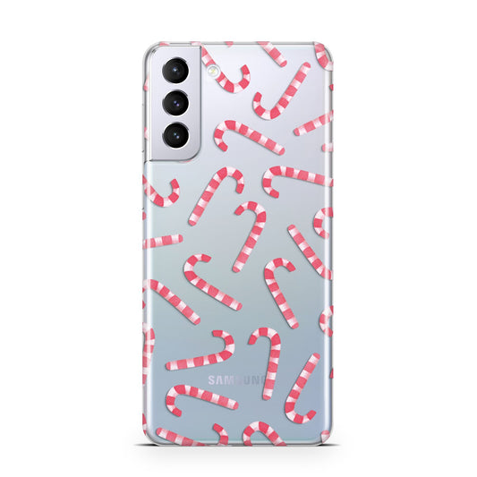 Christmas Candy Cane Samsung S21 Plus Phone Case