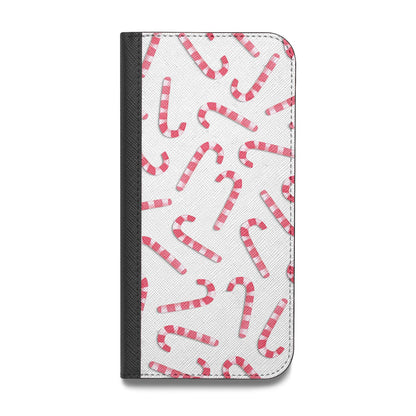 Christmas Candy Cane Vegan Leather Flip iPhone Case