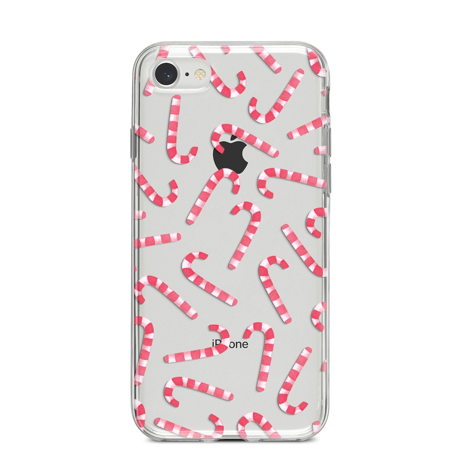 Christmas Candy Cane iPhone 8 Bumper Case on Silver iPhone