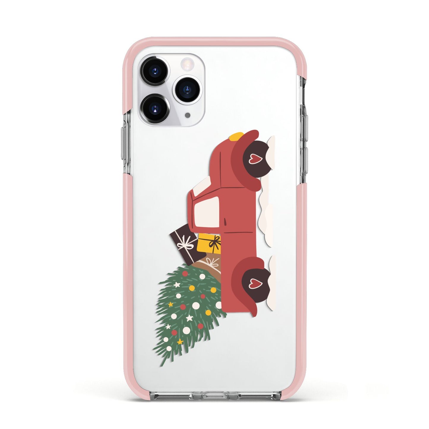 Christmas Car Apple iPhone 11 Pro in Silver with Pink Impact Case