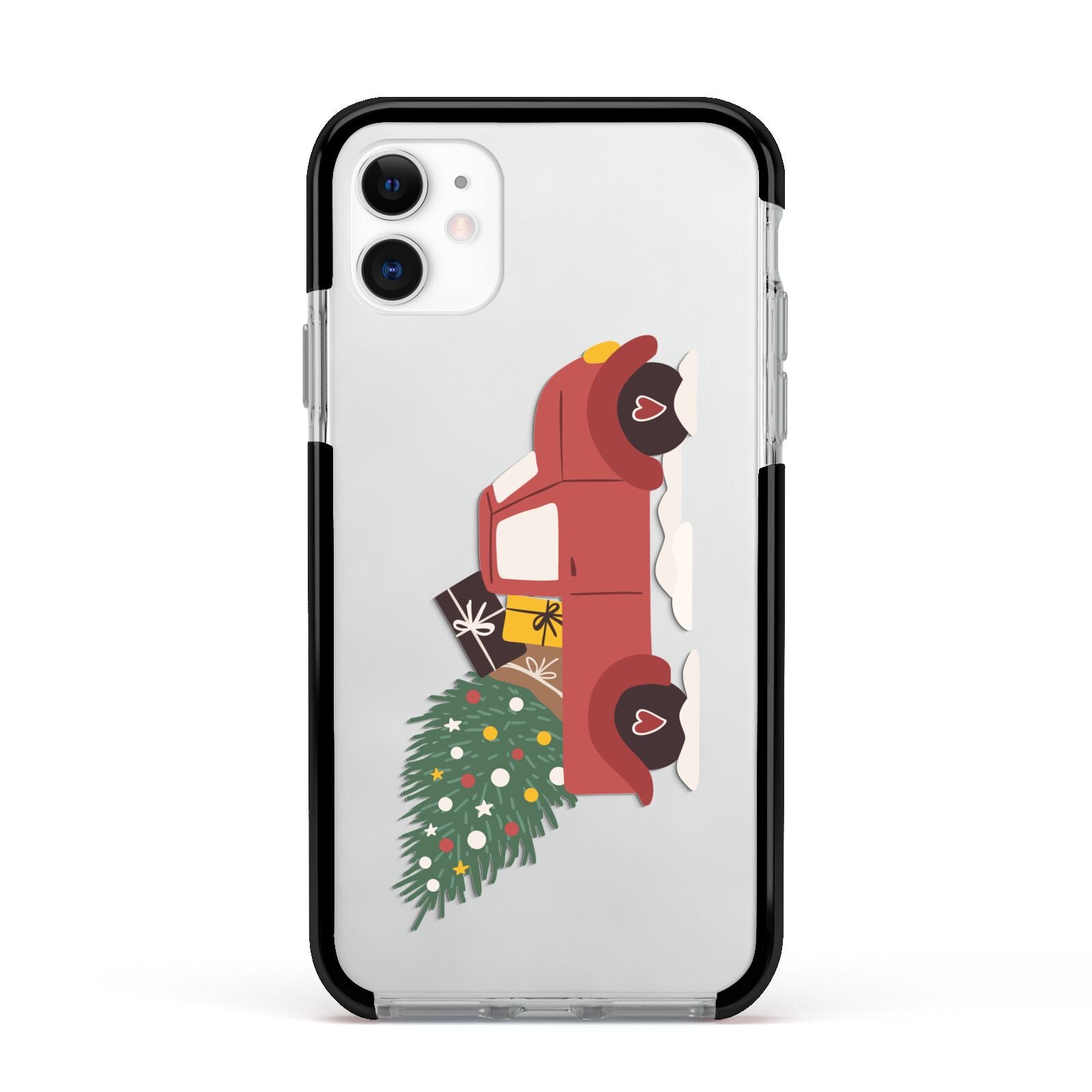 Christmas Car Apple iPhone 11 in White with Black Impact Case