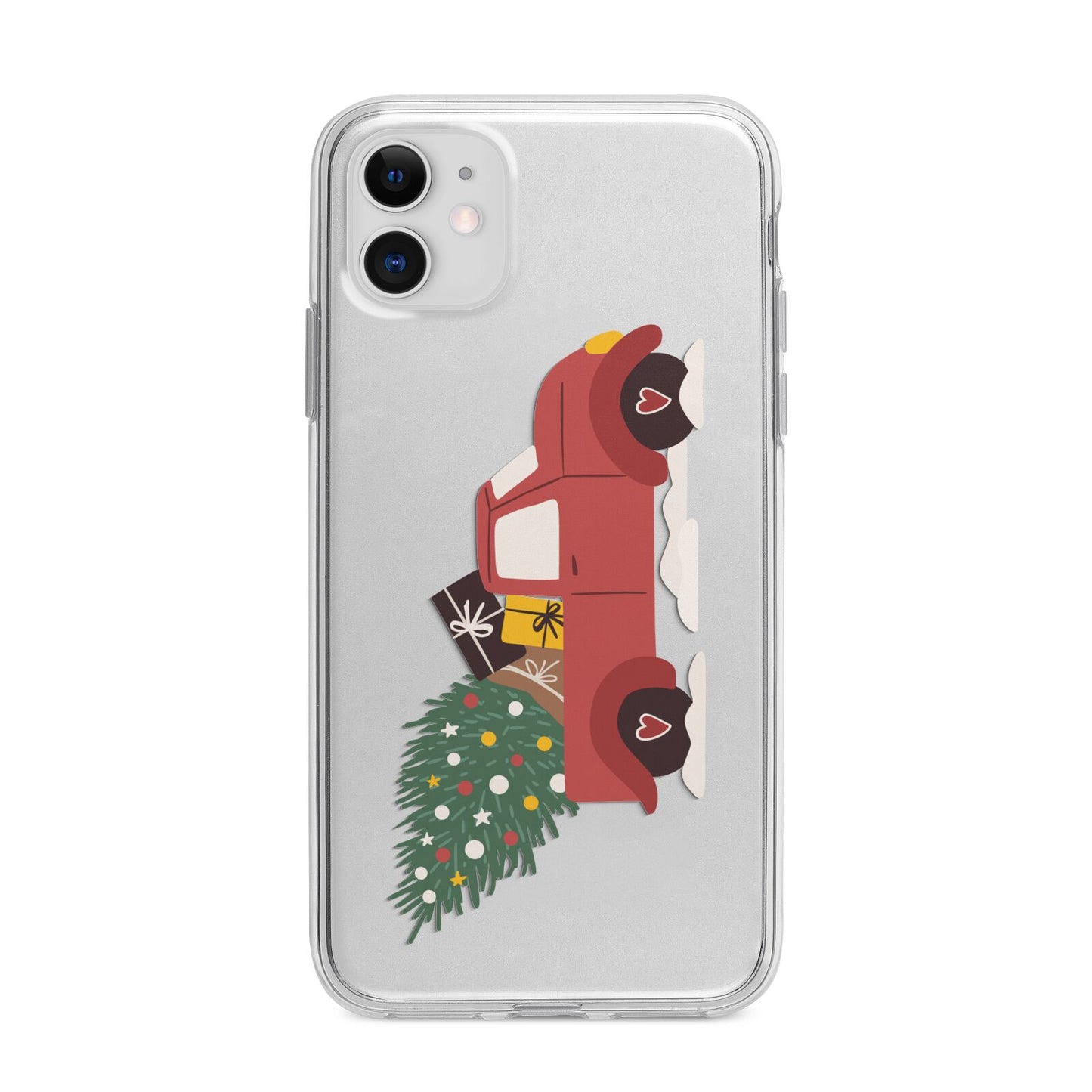Christmas Car Apple iPhone 11 in White with Bumper Case