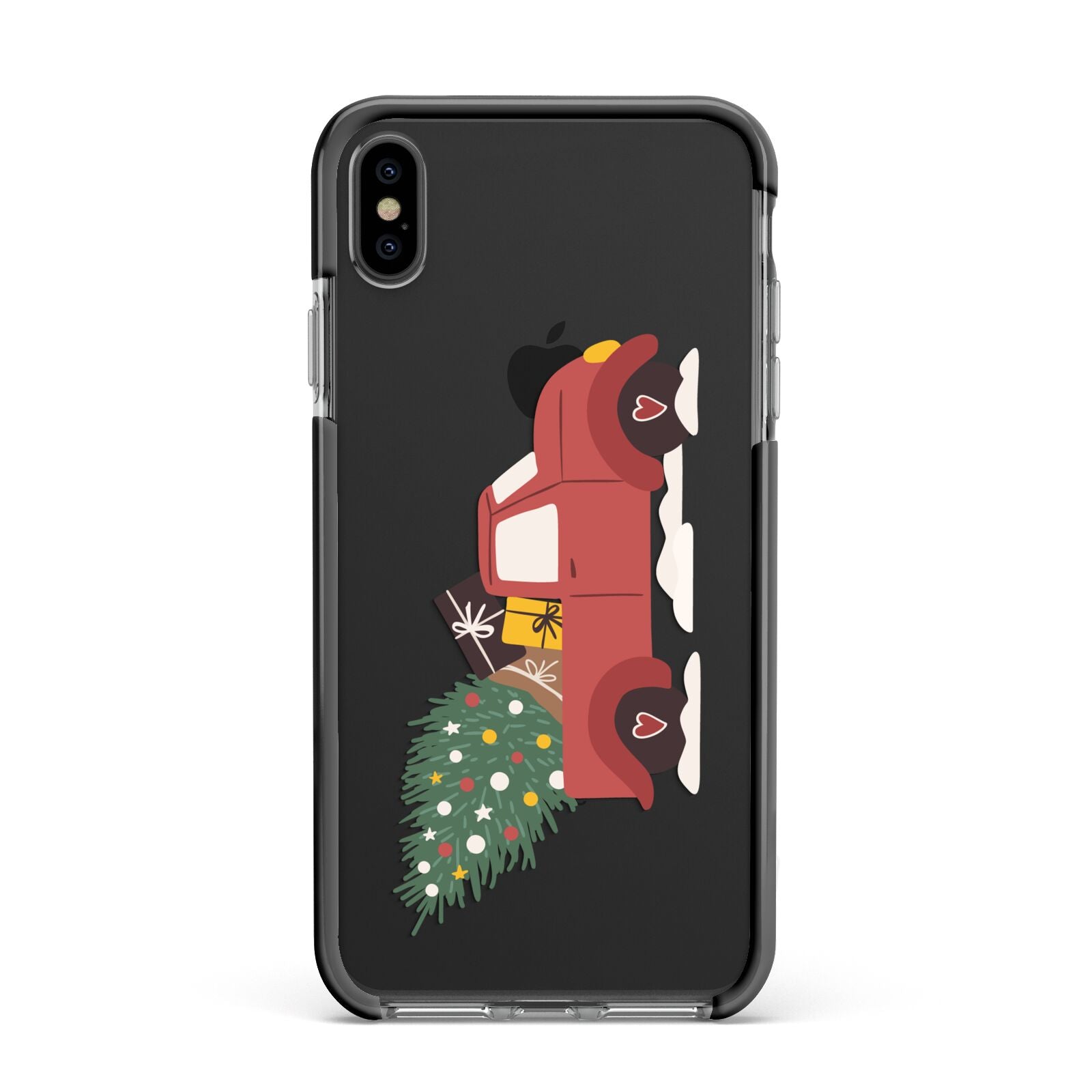 Christmas Car Apple iPhone Xs Max Impact Case Black Edge on Black Phone