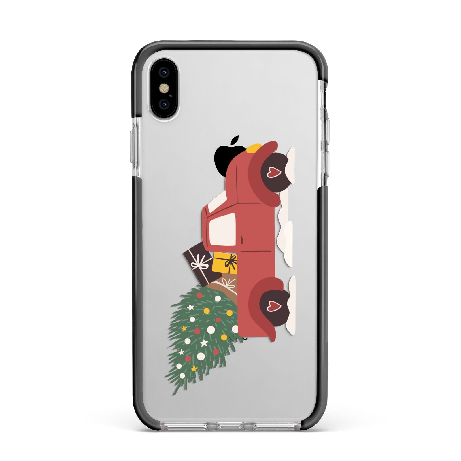 Christmas Car Apple iPhone Xs Max Impact Case Black Edge on Silver Phone