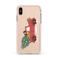 Christmas Car Apple iPhone Xs Max Impact Case Pink Edge on Gold Phone